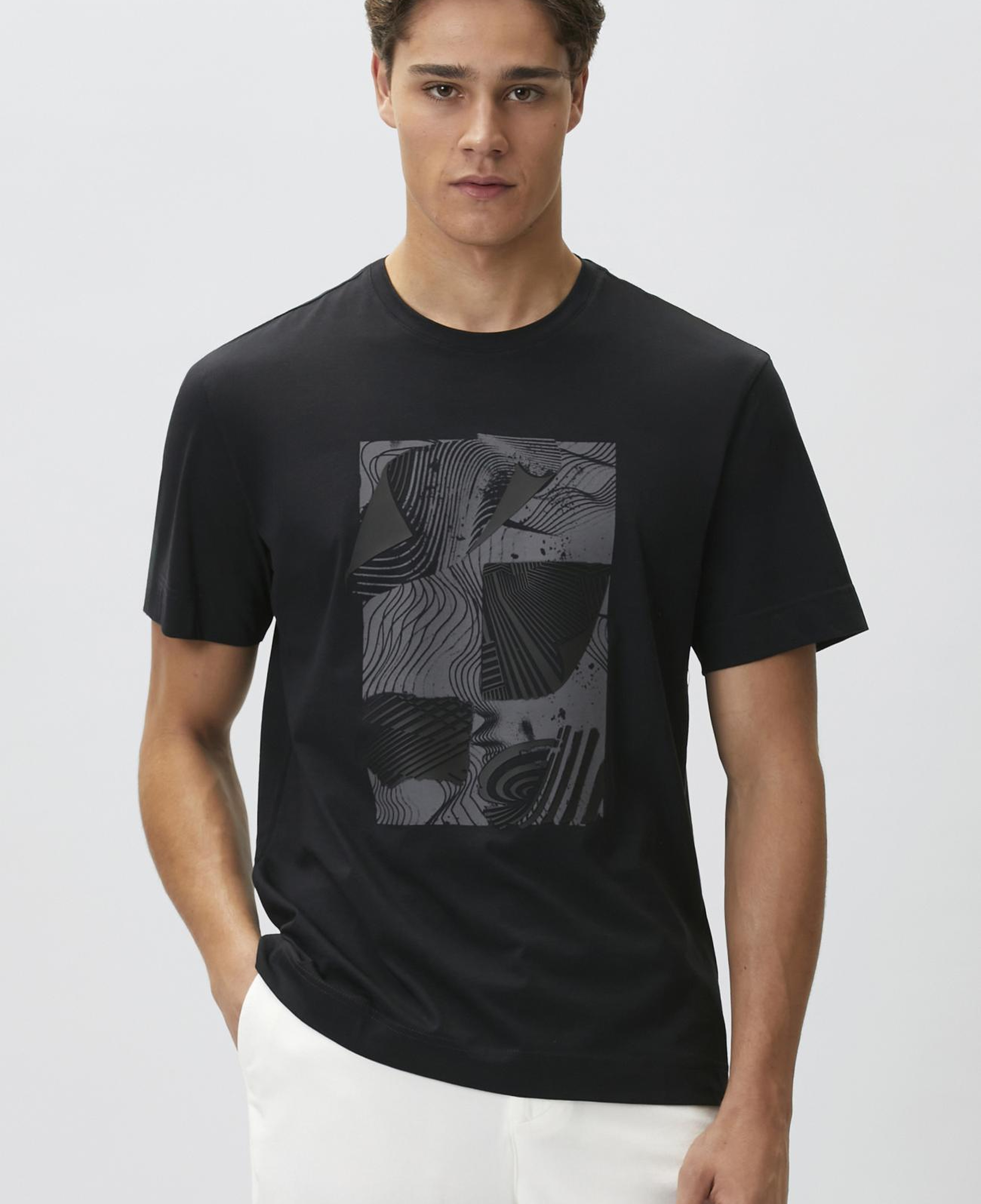 Network Erkek Lacivert Enjeksiyon Baskılı T-shirt