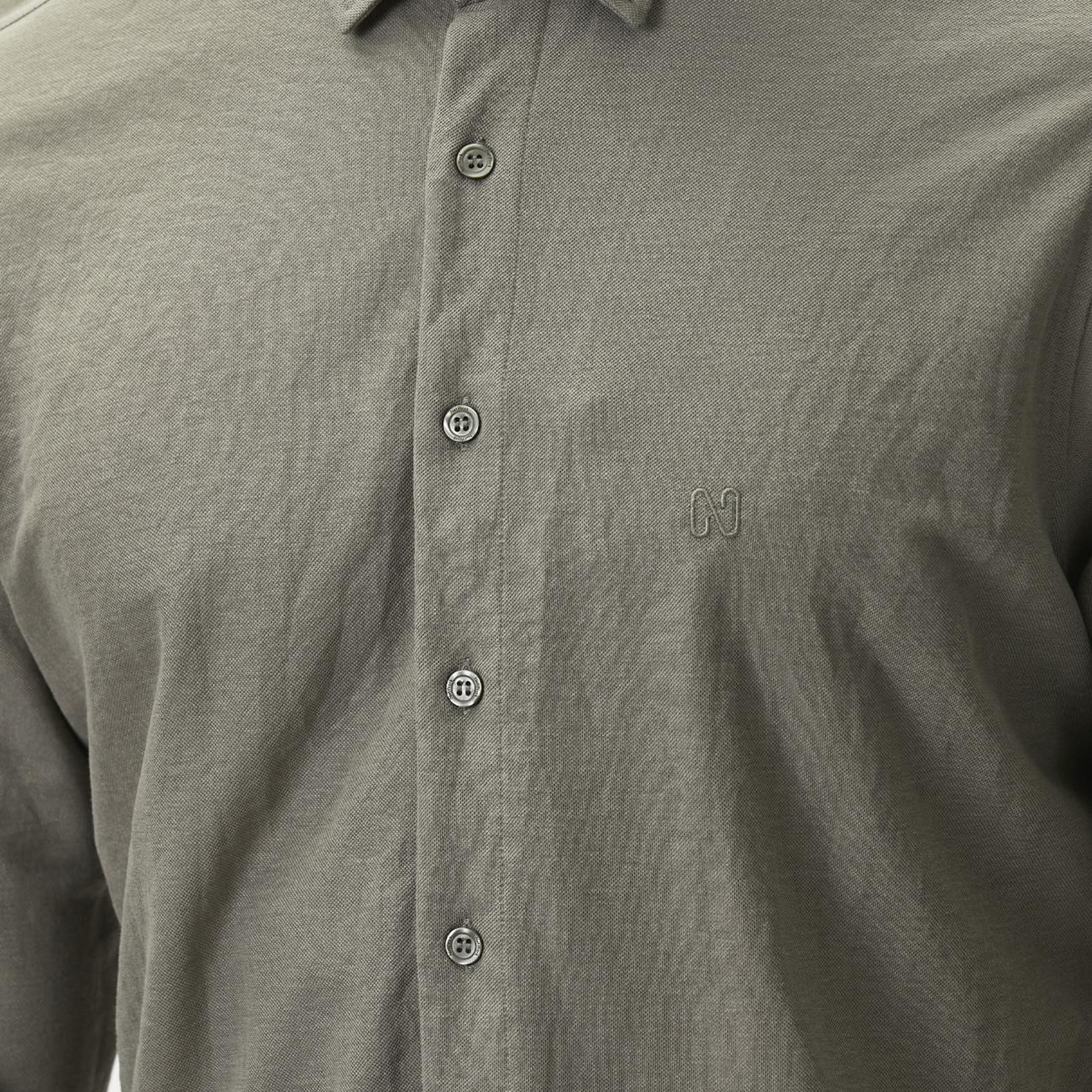 Network Erkek Slim Fit Haki Uzun Kol Örme Gömlek