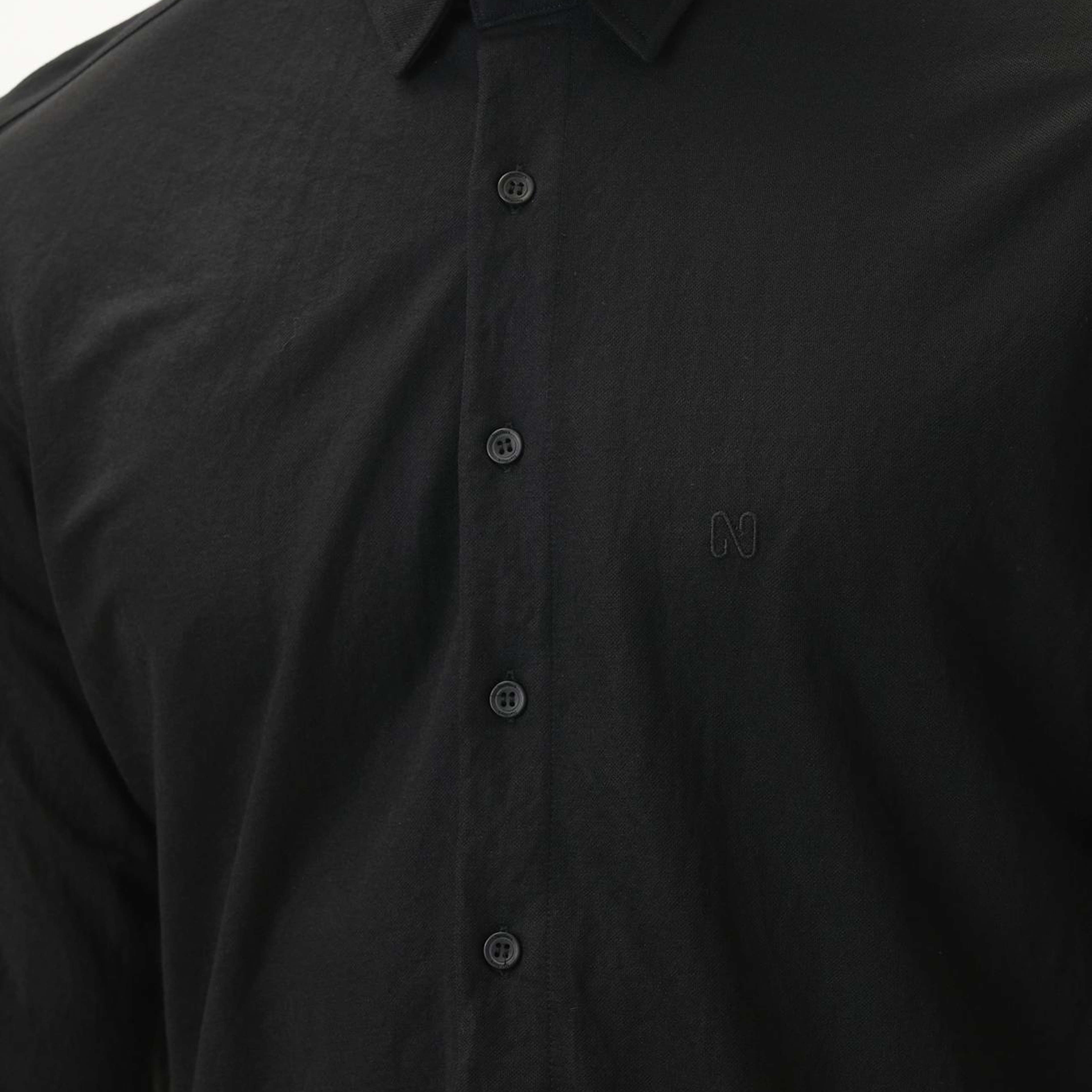 Network Erkek Slim Fit Siyah Uzun Kol Örme Gömlek
