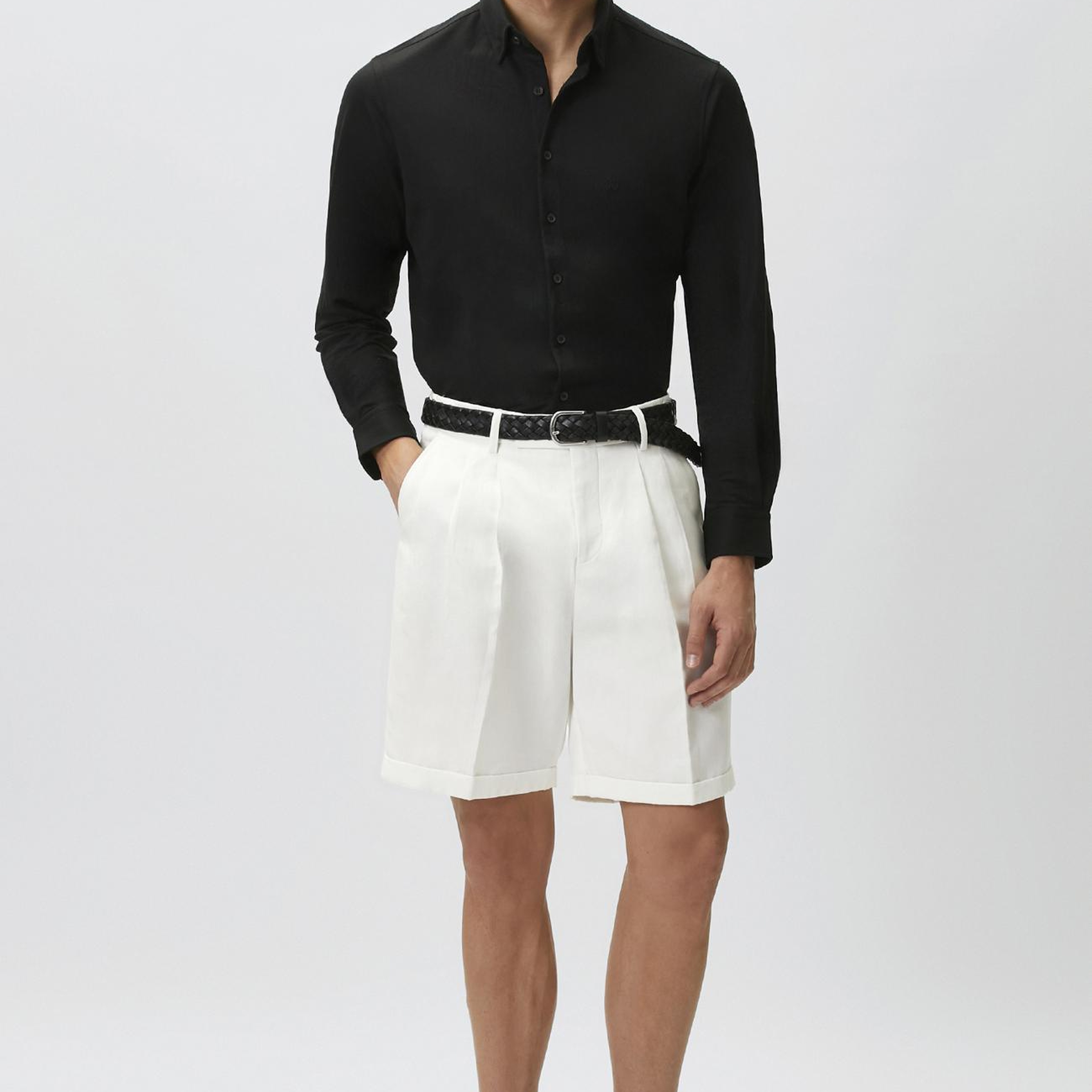 Network Erkek Slim Fit Siyah Uzun Kol Örme Gömlek