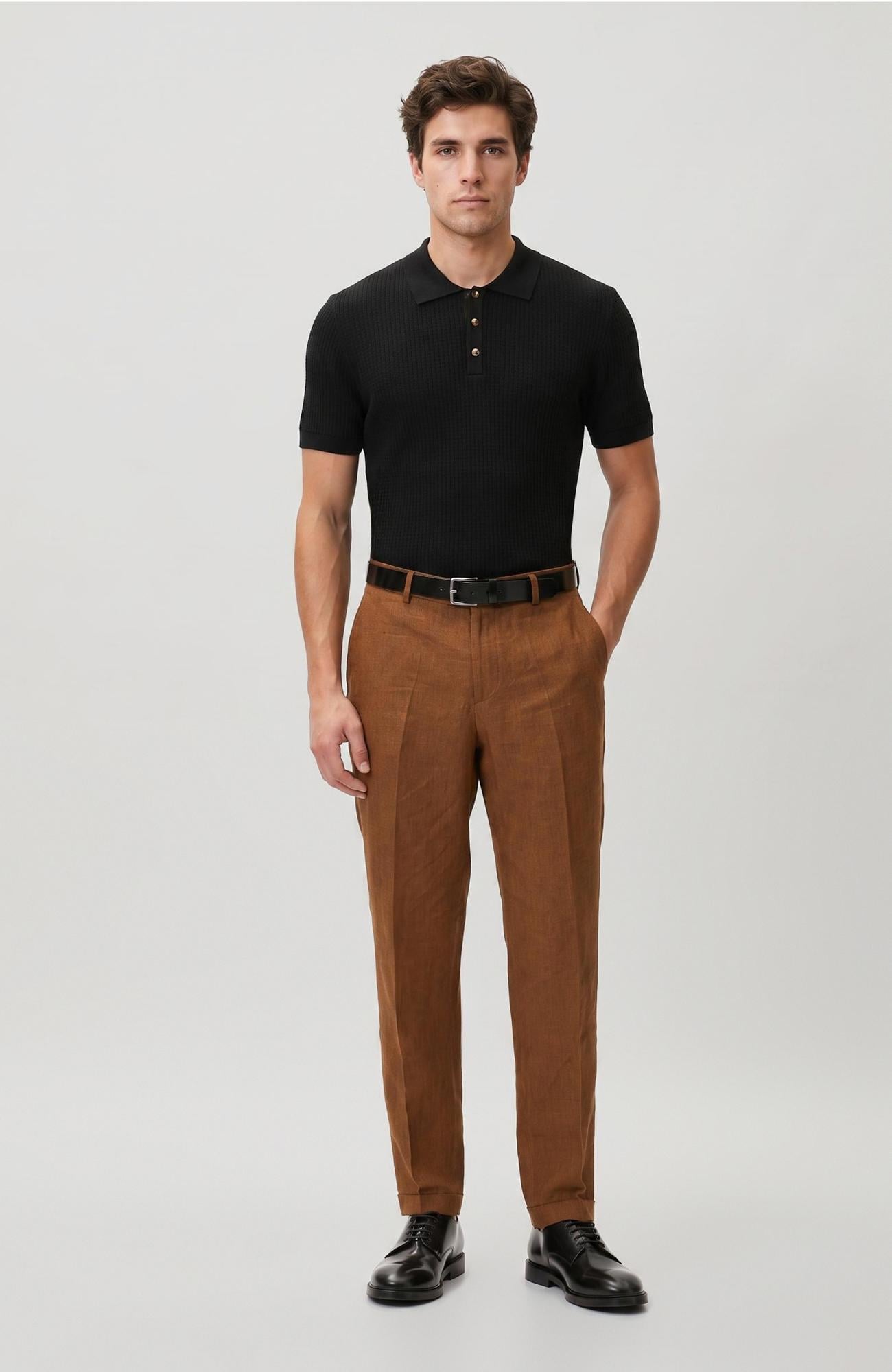 Network Erkek Tütün Jogger Fit Lyocell Pantolon