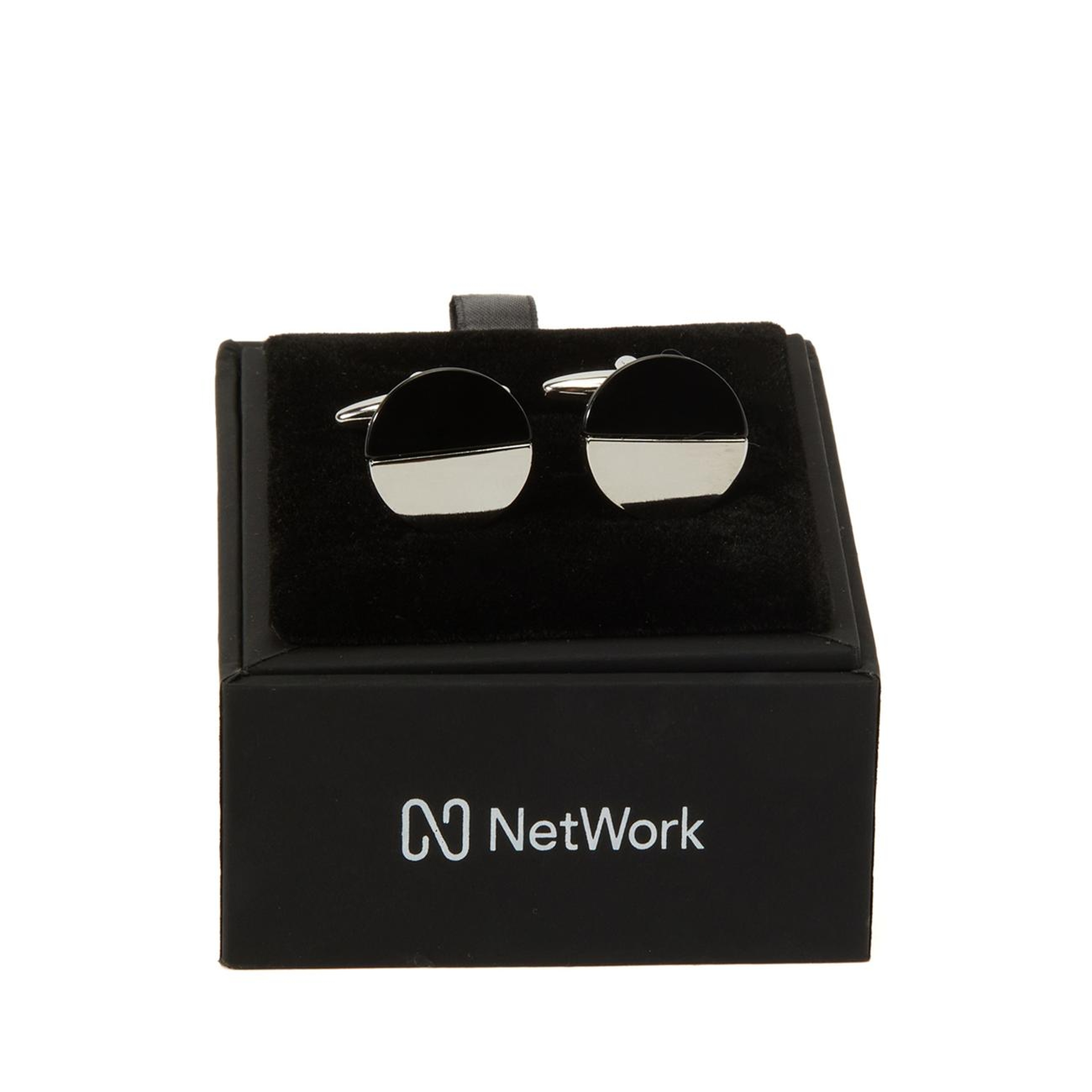 Network Erkek Silver Yuvarlak Kol Düğmesi