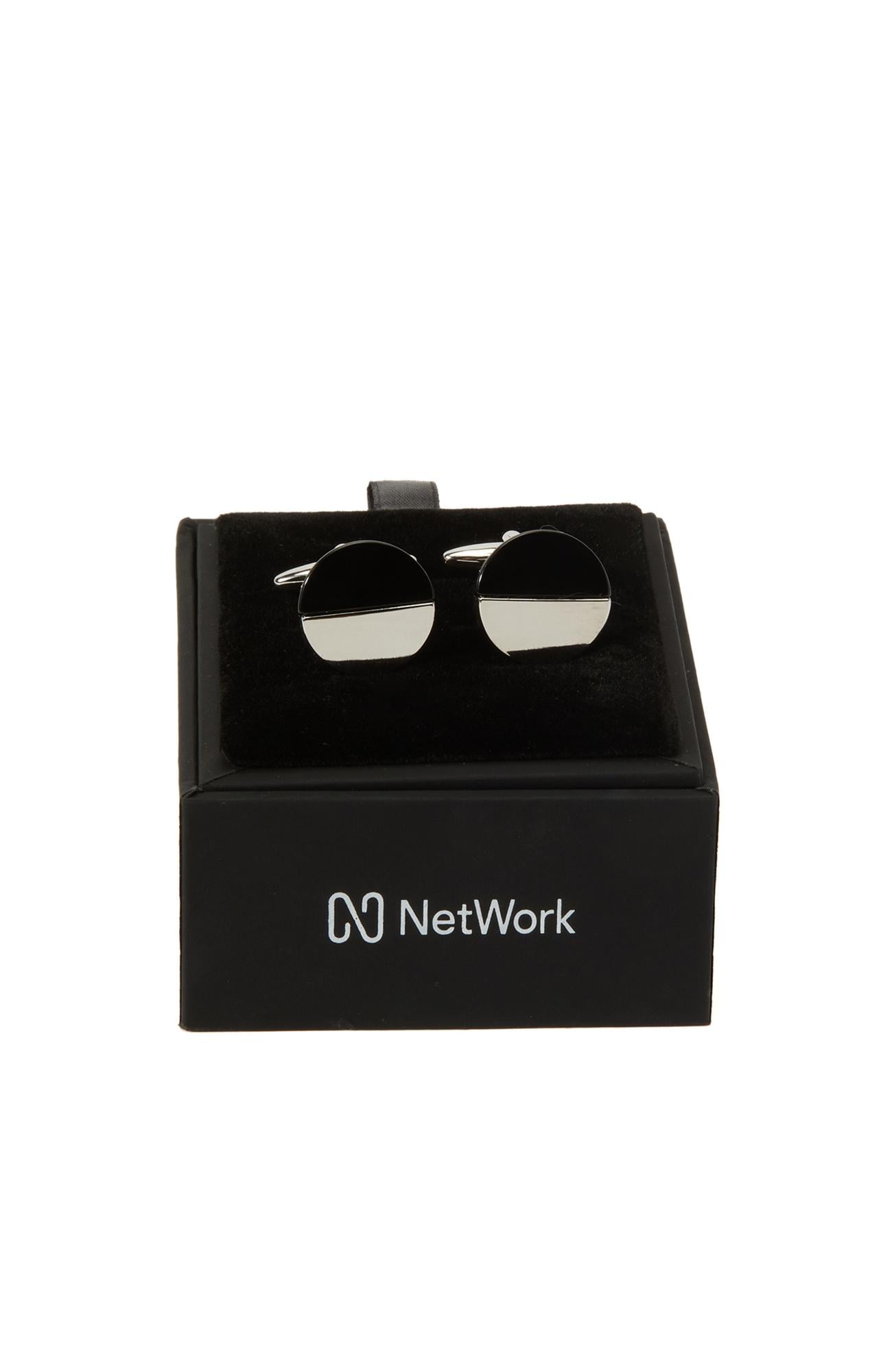 Network Erkek Silver Yuvarlak Kol Düğmesi