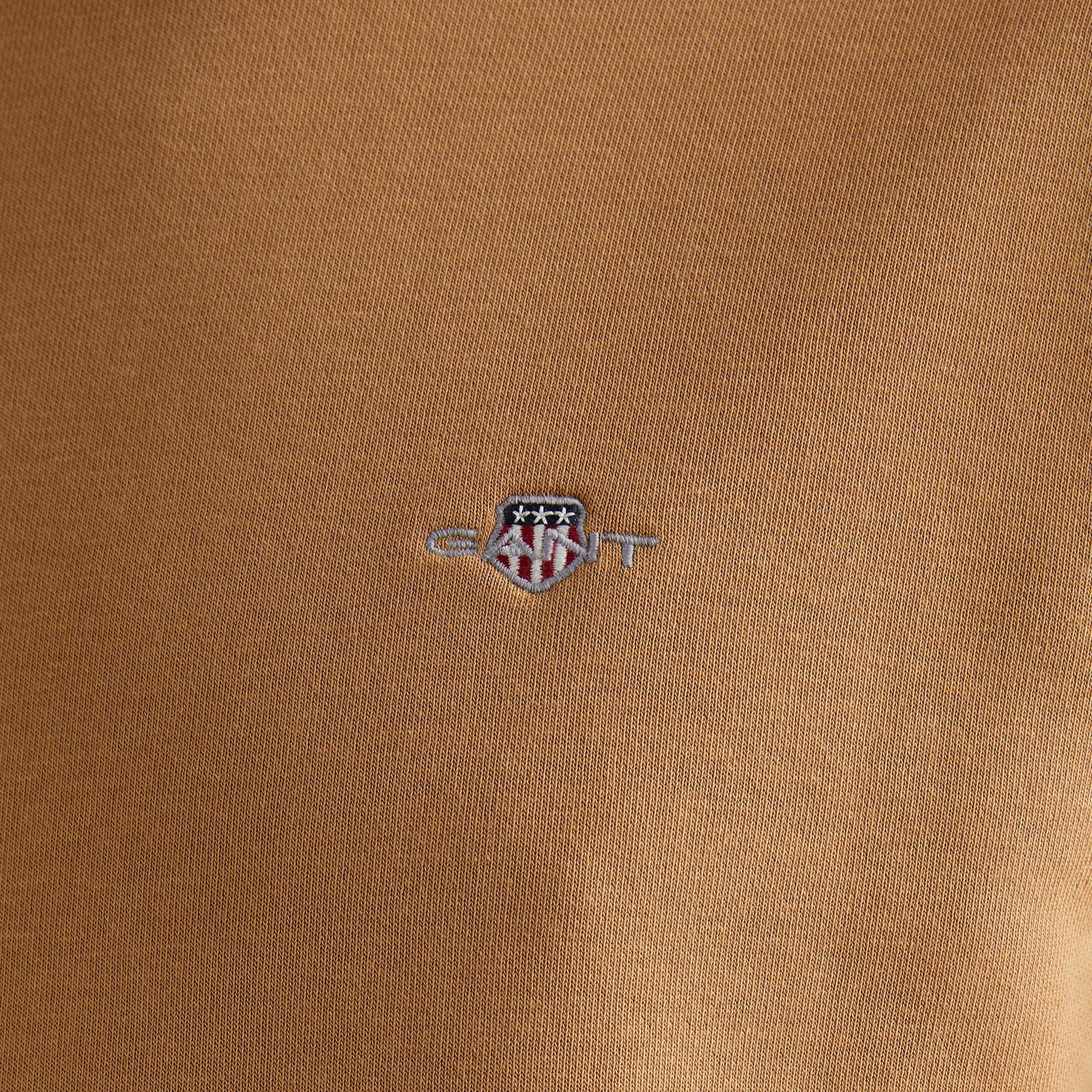GANT Erkek Kahverengi Regular Fit Bisiklet Yaka Sweatshirt