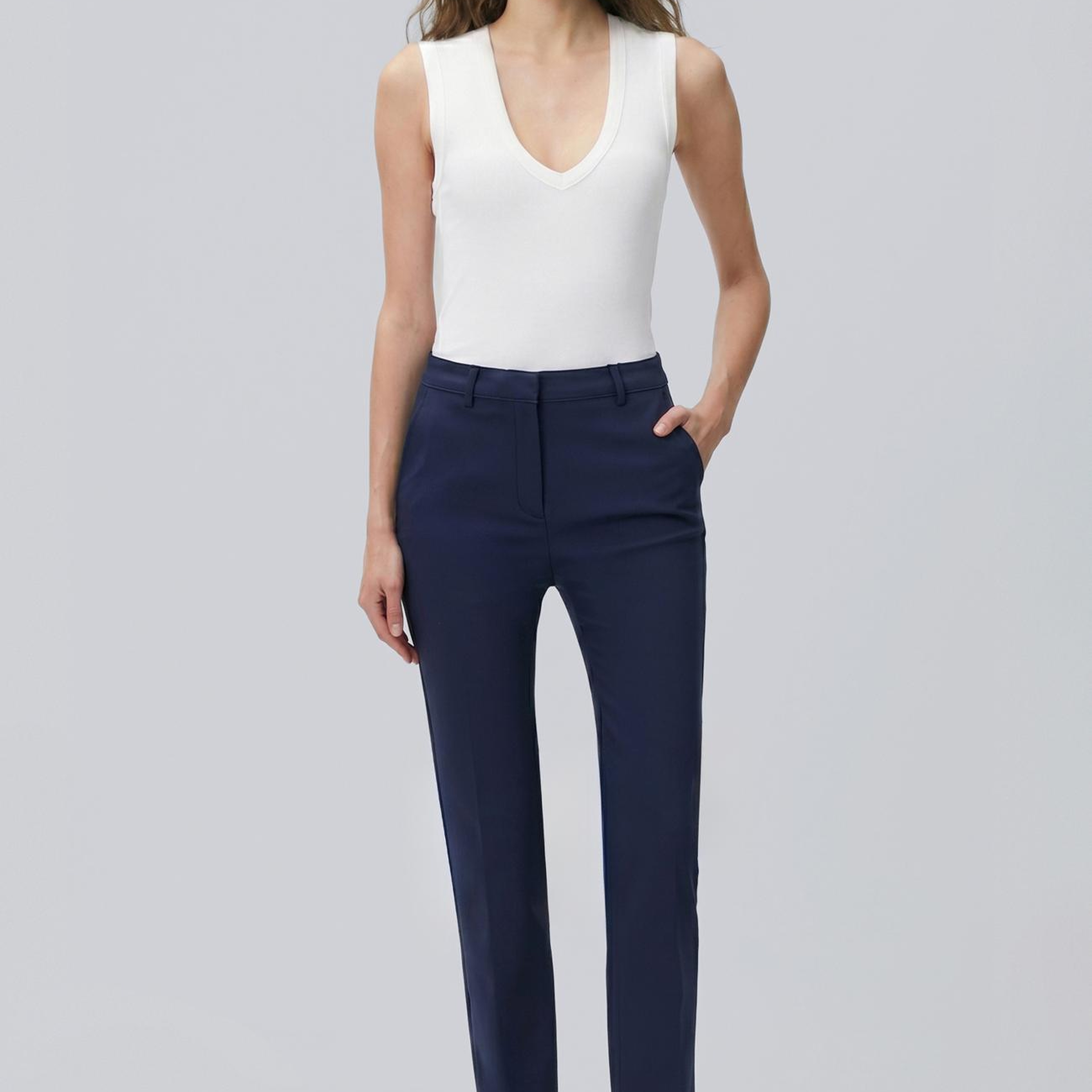 Network Kadın Lacivert Smart Casual Pantolon