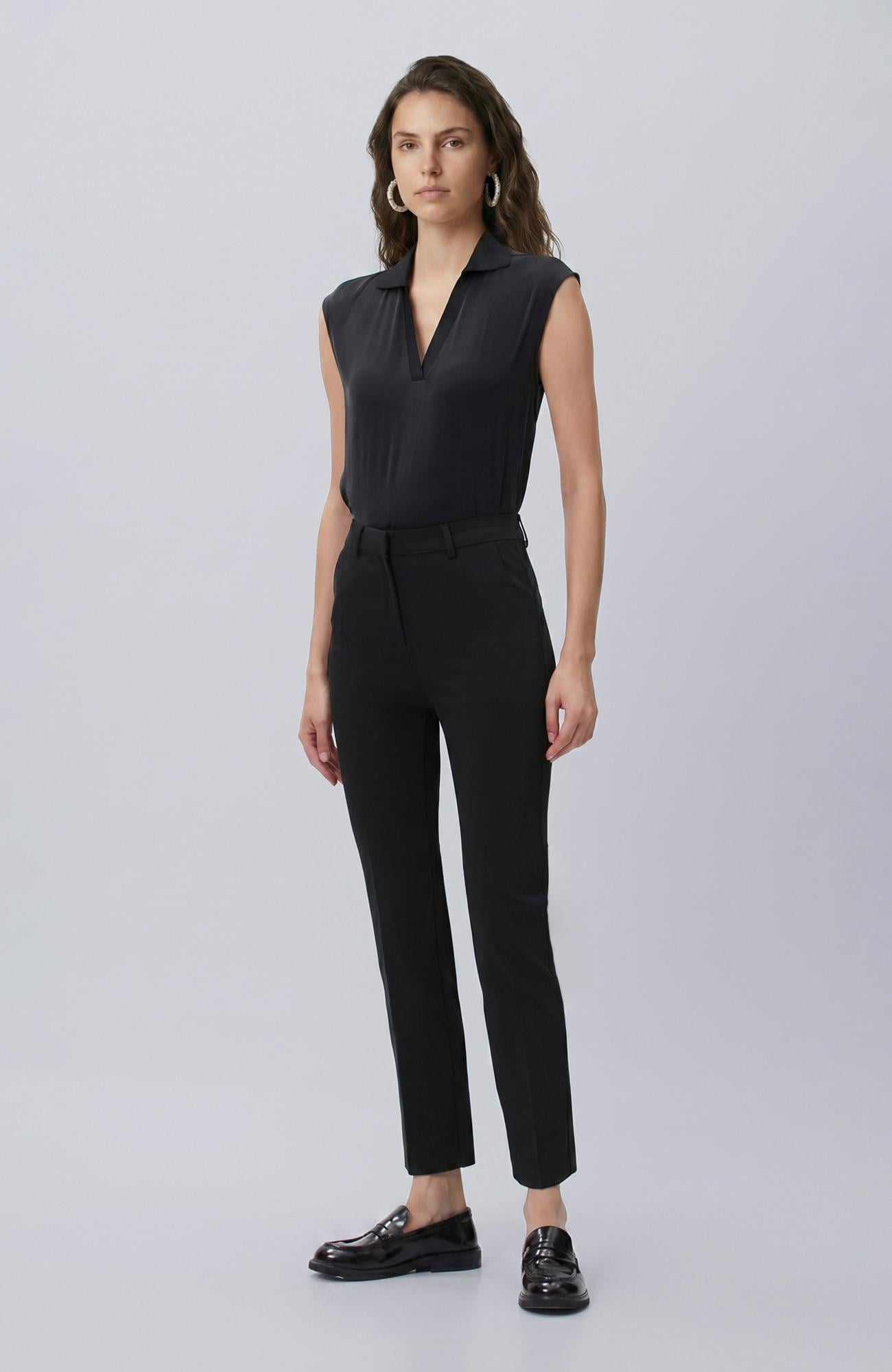 Network Kadın Siyah Smart Casual Pantolon