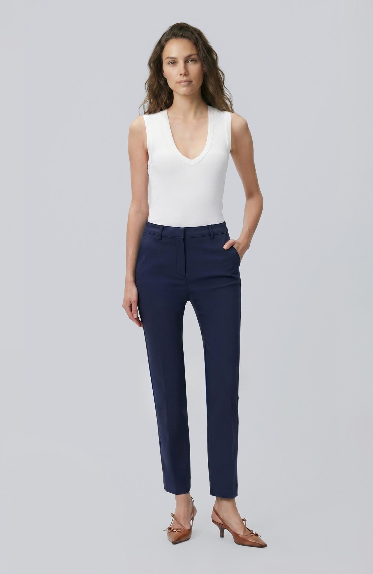 Network Kadın Lacivert Smart Casual Pantolon