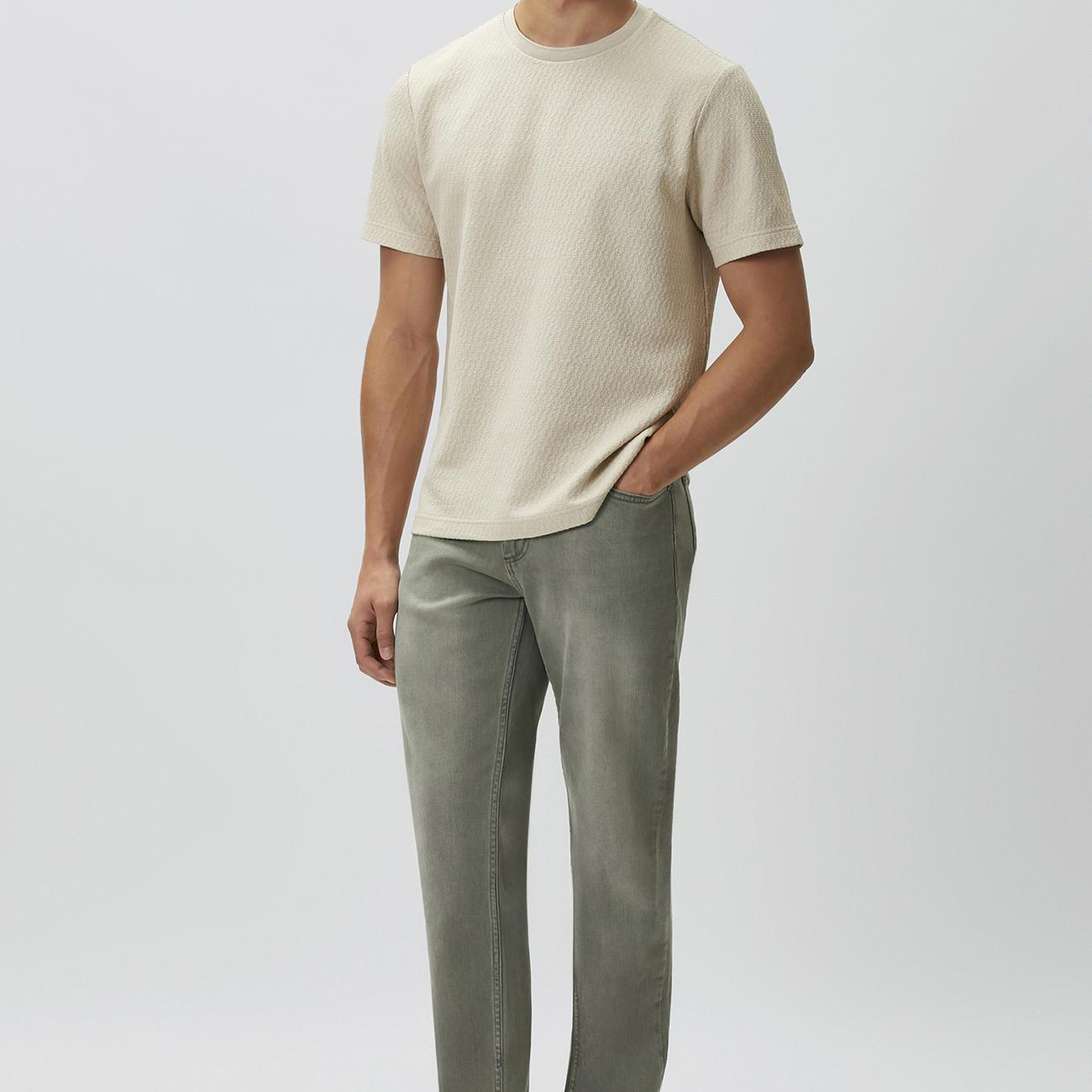 Network Erkek Haki Slim Fit Denim Pantolon