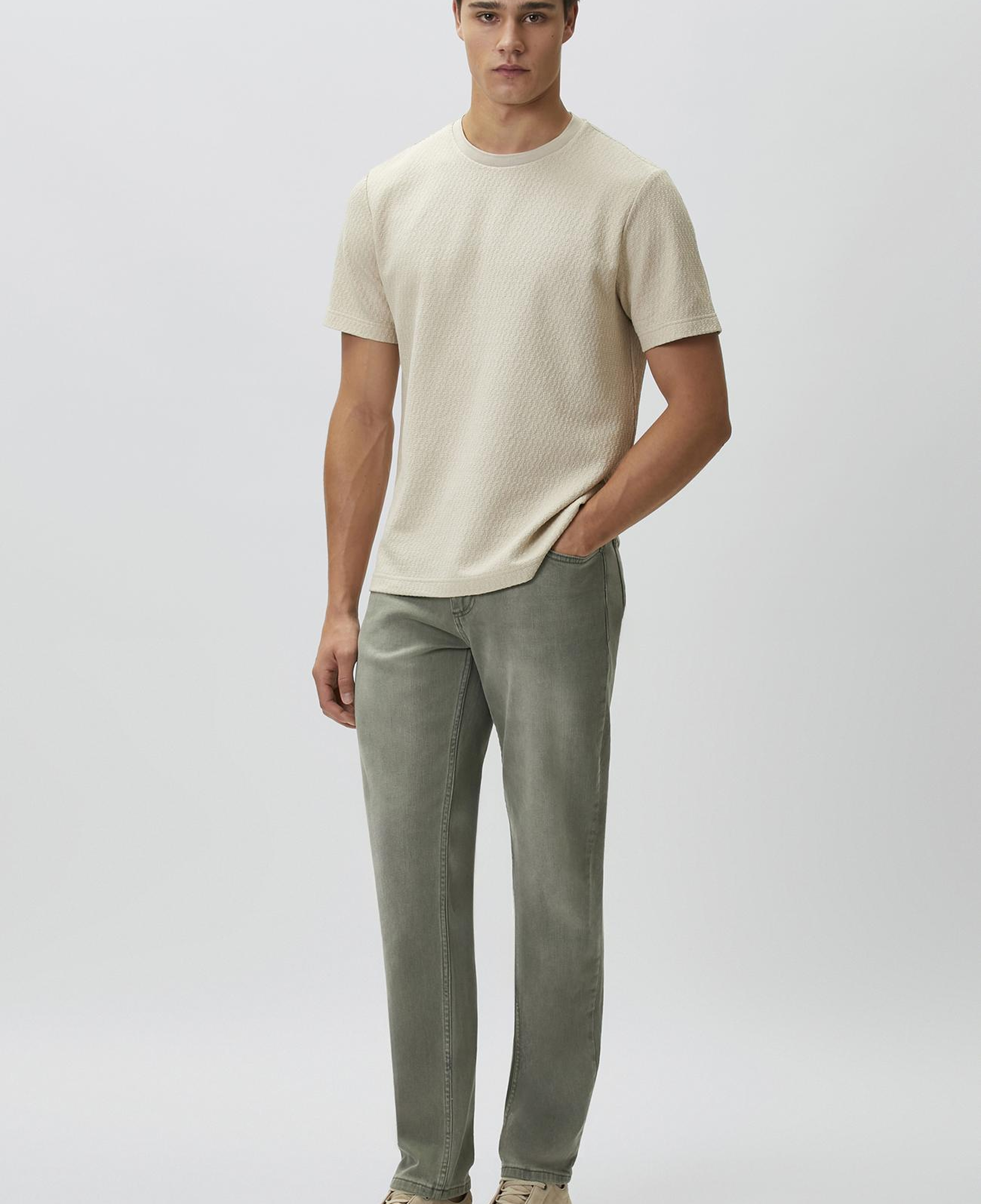 Network Erkek Haki Slim Fit Denim Pantolon