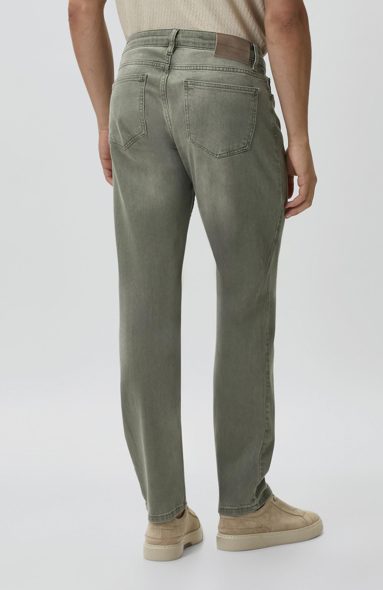 Network Erkek Haki Slim Fit Denim Pantolon