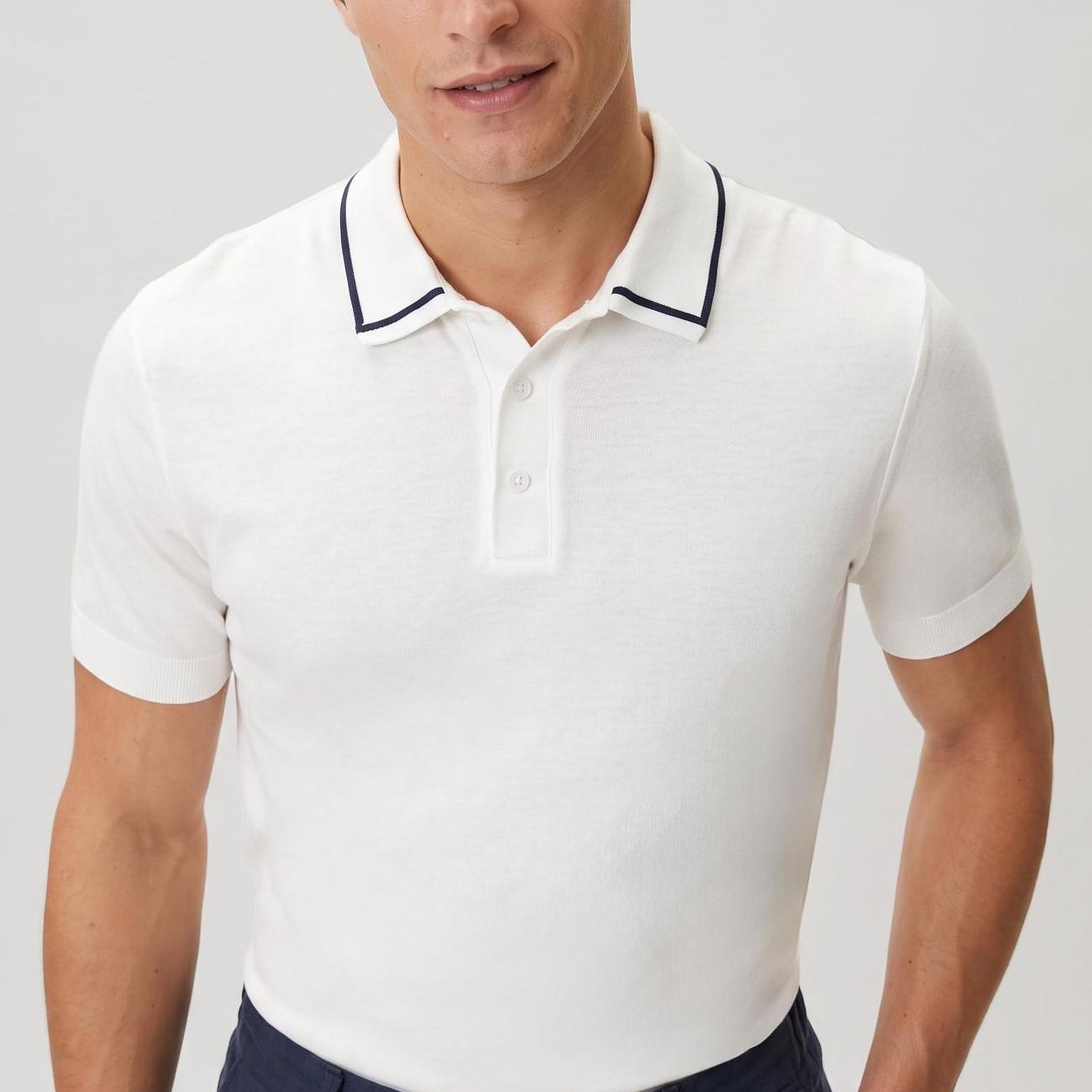 Network Erkek Beyaz Polo Yaka T-shirt