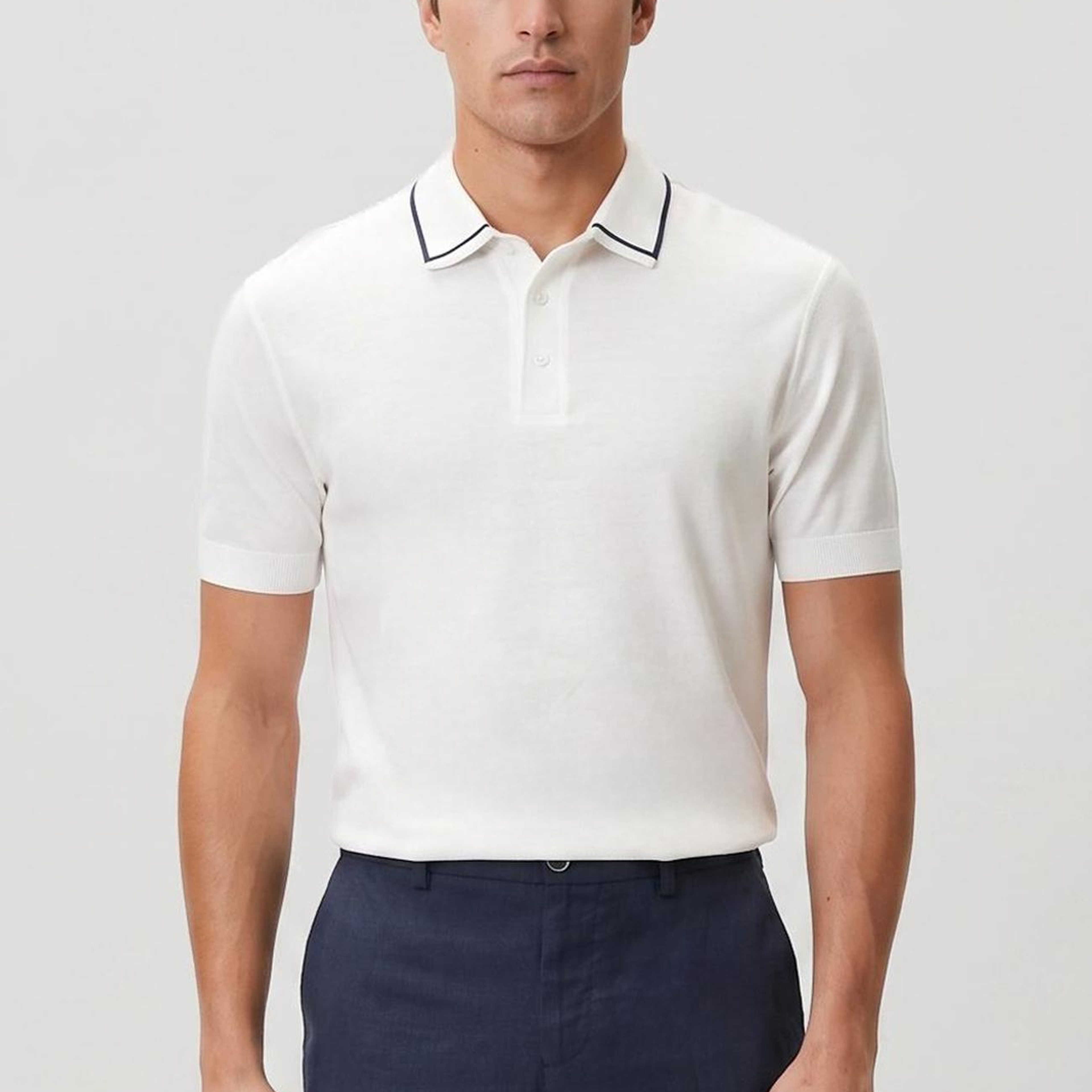 Network Erkek Beyaz Polo Yaka T-shirt