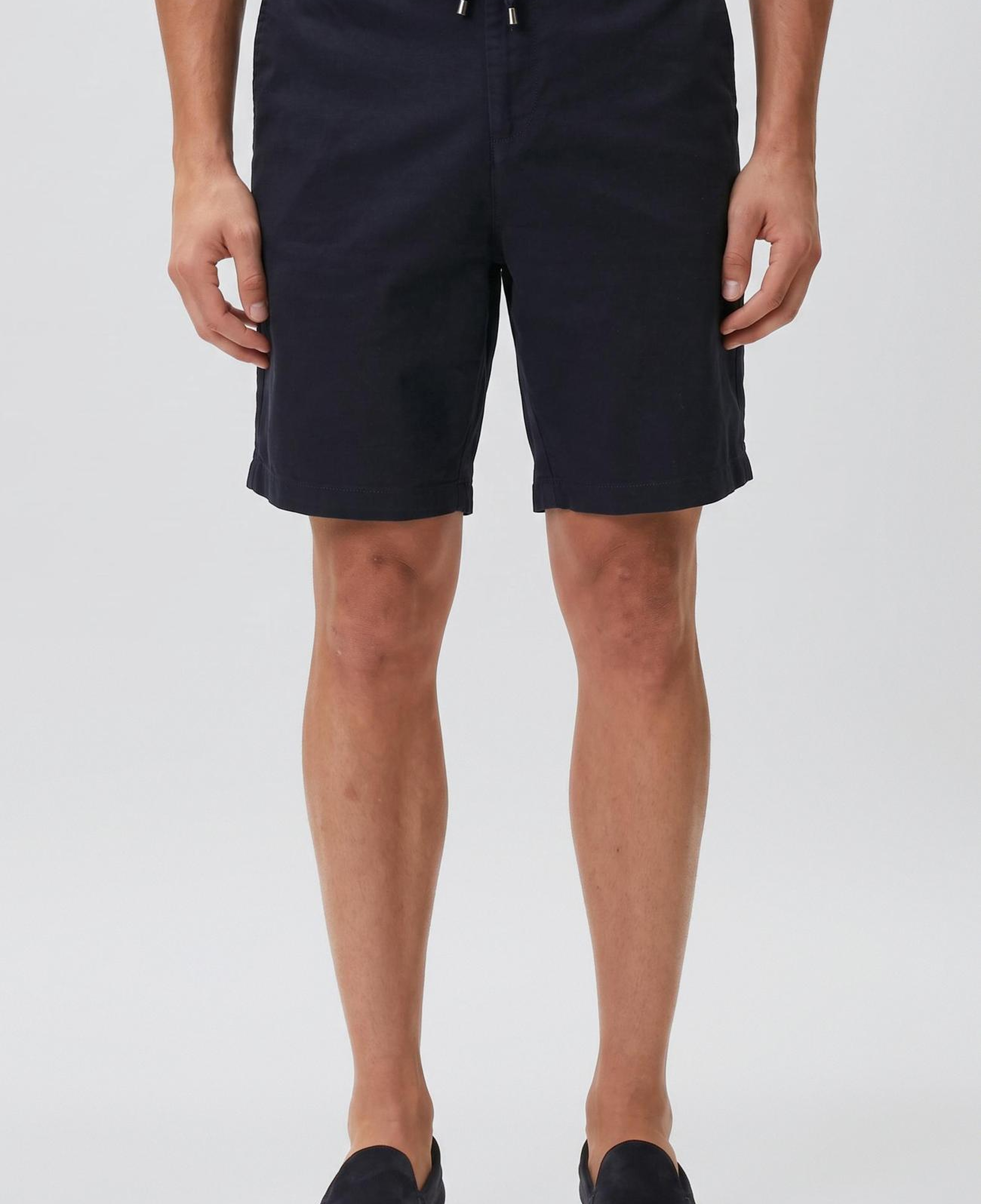 Network Erkek Slim Fit Lacivert Keten Karışımlı Dokuma Şort