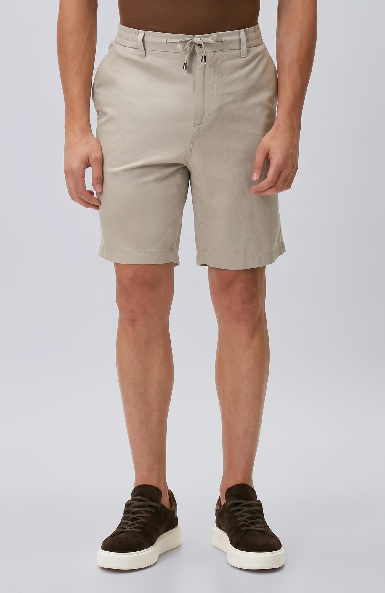 Network Erkek Slim Fit Vizon Keten Karışımlı Dokuma Şort