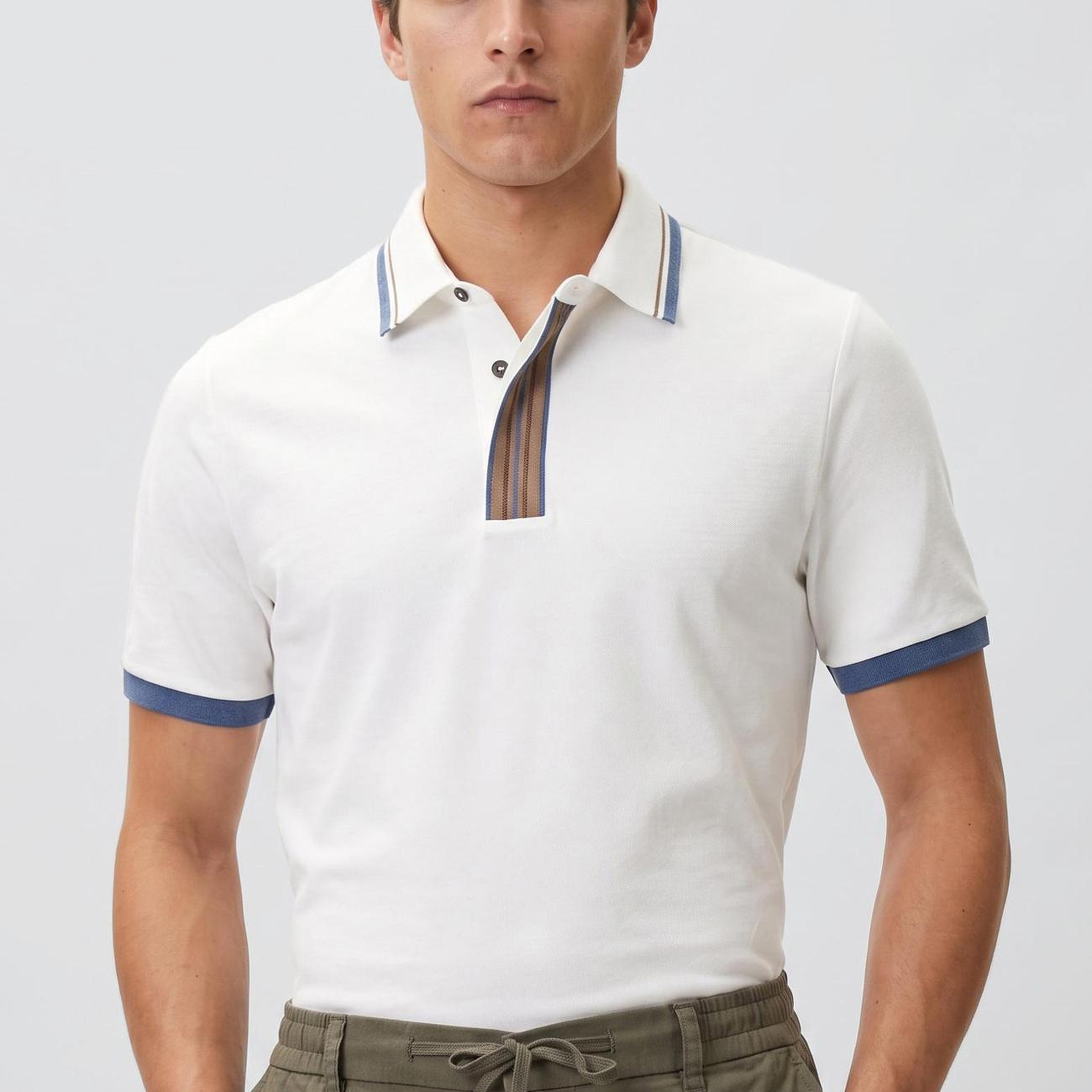 Network Erkek Ekru Polo Yaka Pike T-shirt