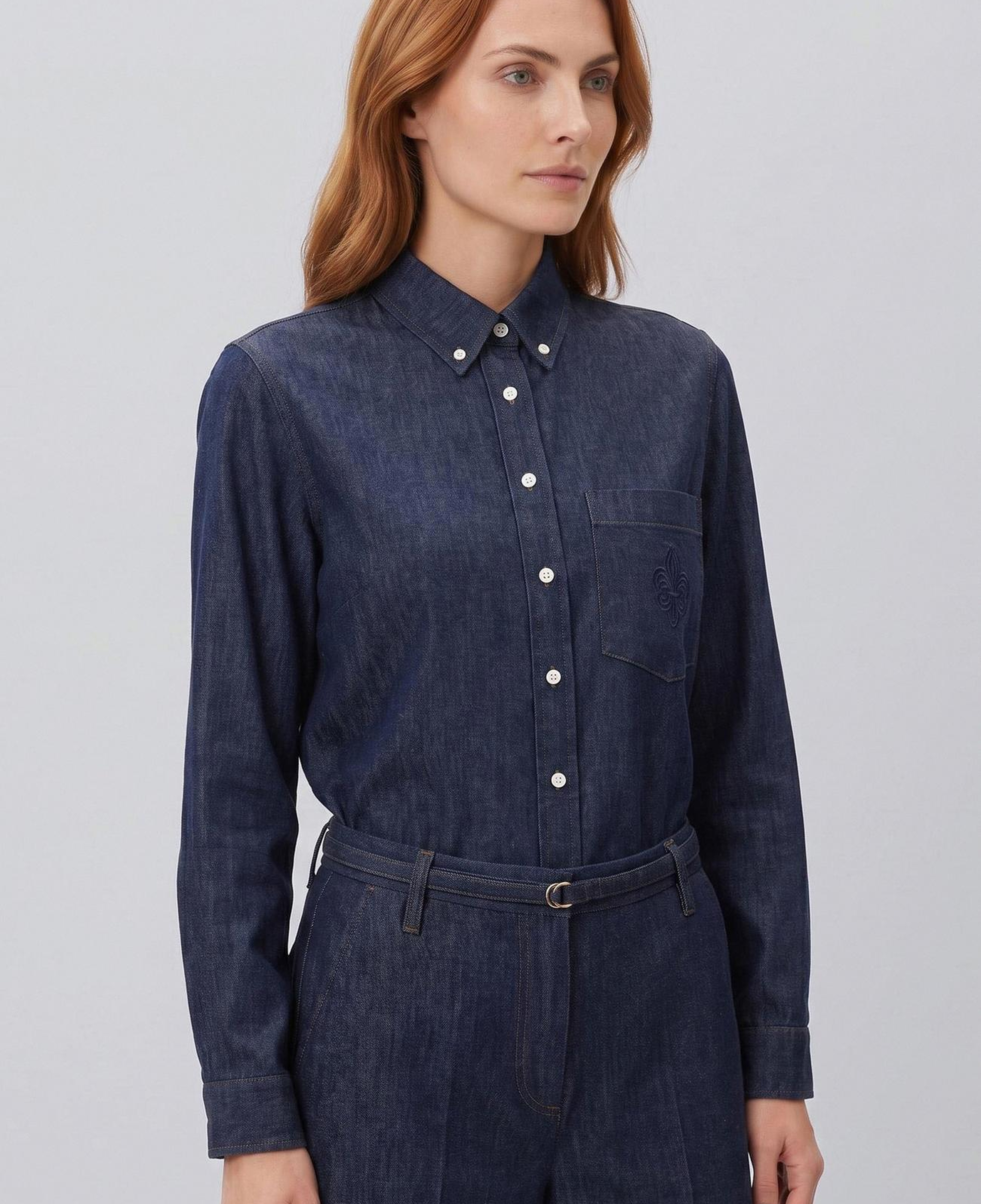 Network Kadın Lacivert Tencel Denim Gömlek