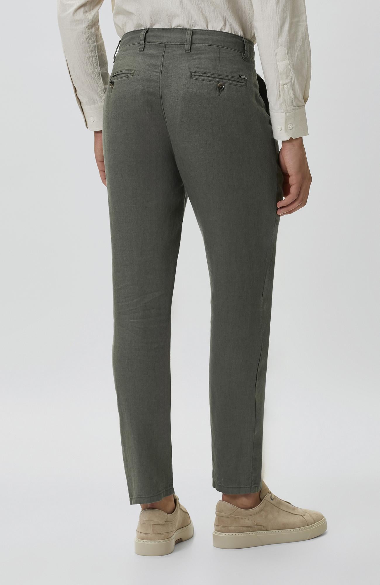 Network Erkek Haki Keten Jogger Pantolon