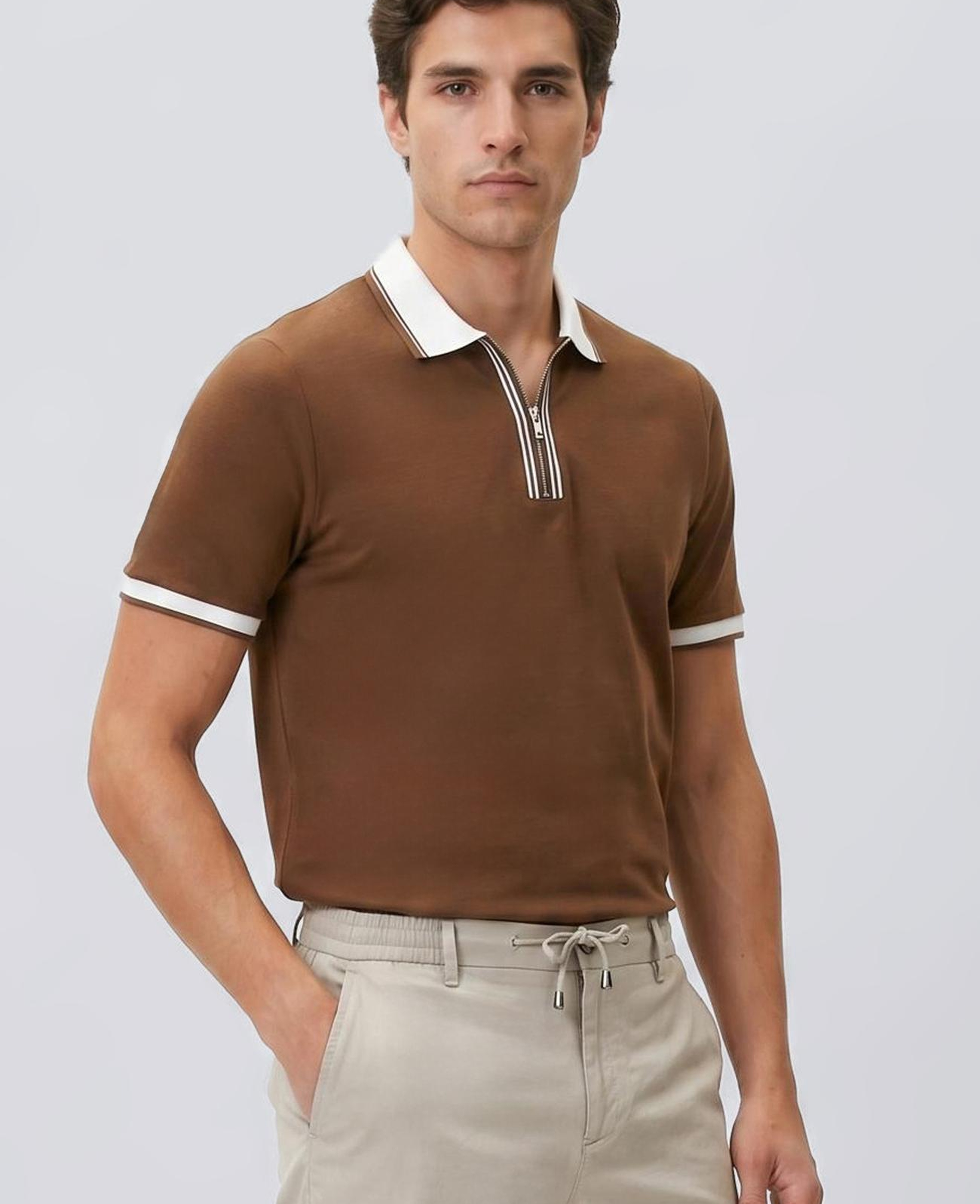 Network Erkek Kahverengi Pike T-shirt