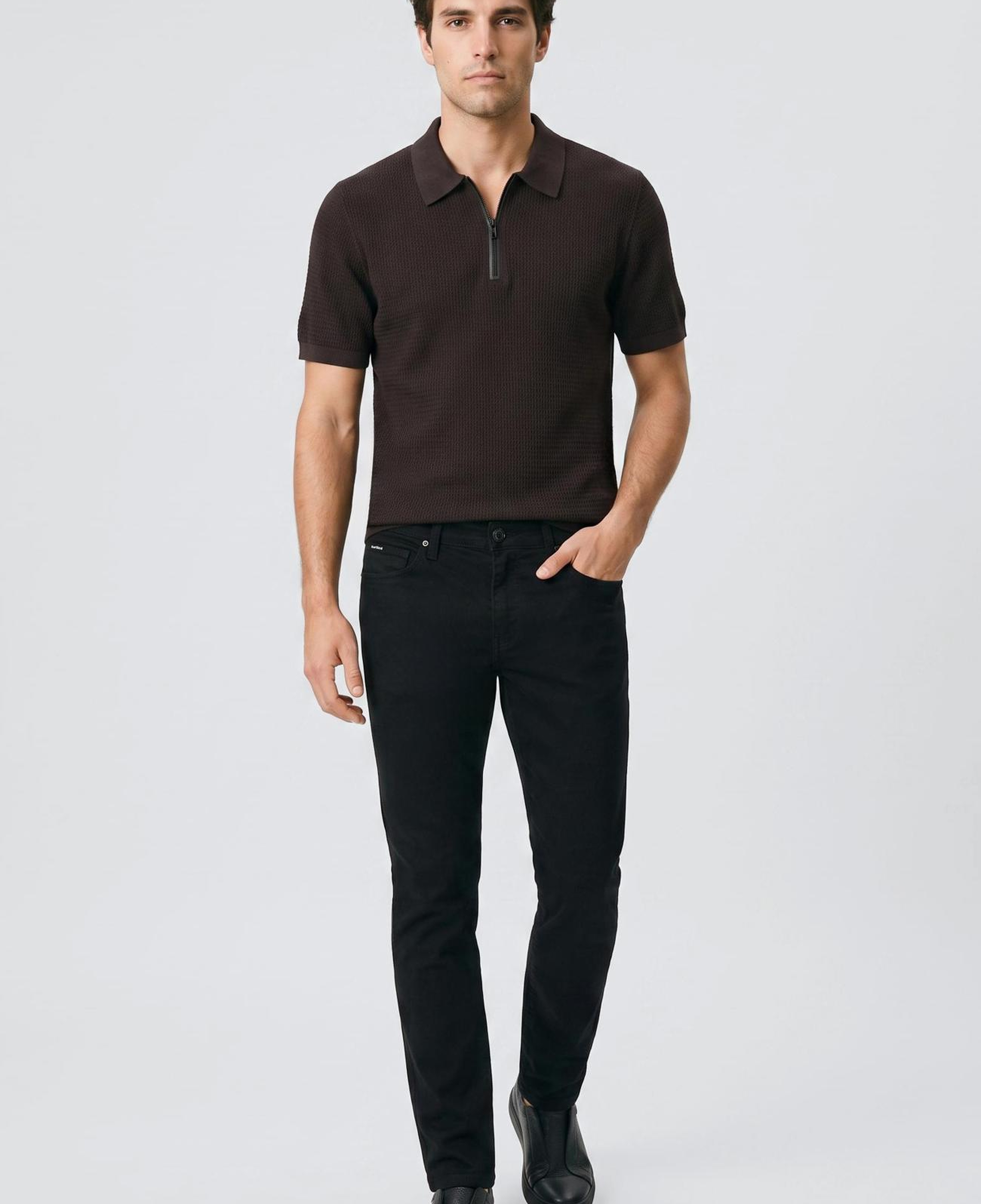 Network Erkek Kahverengi Polo Rayon Triko Kazak
