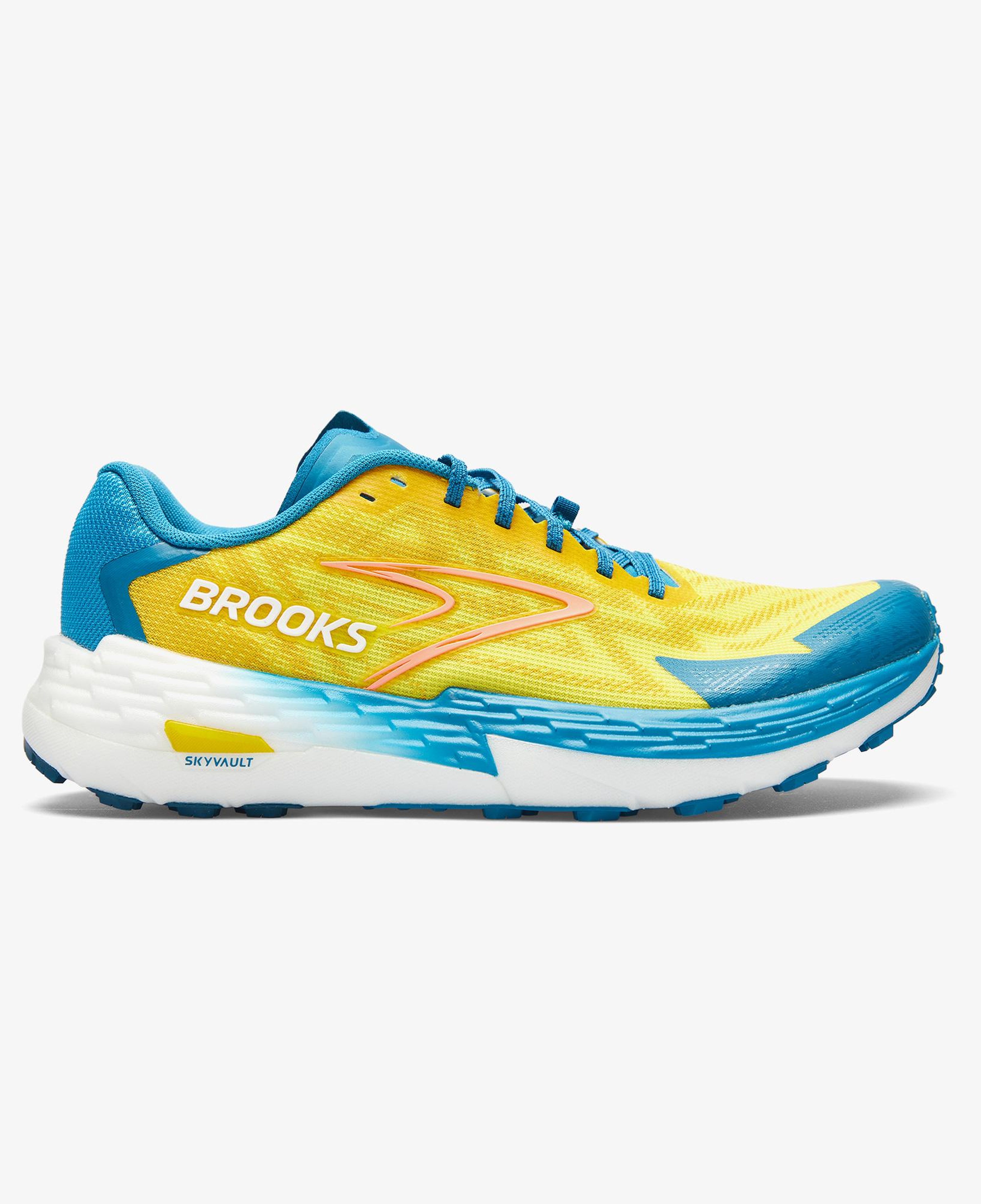 Brooks Catamount 4 Erkek Sarı/Mavi Koşu Ayakkabısı