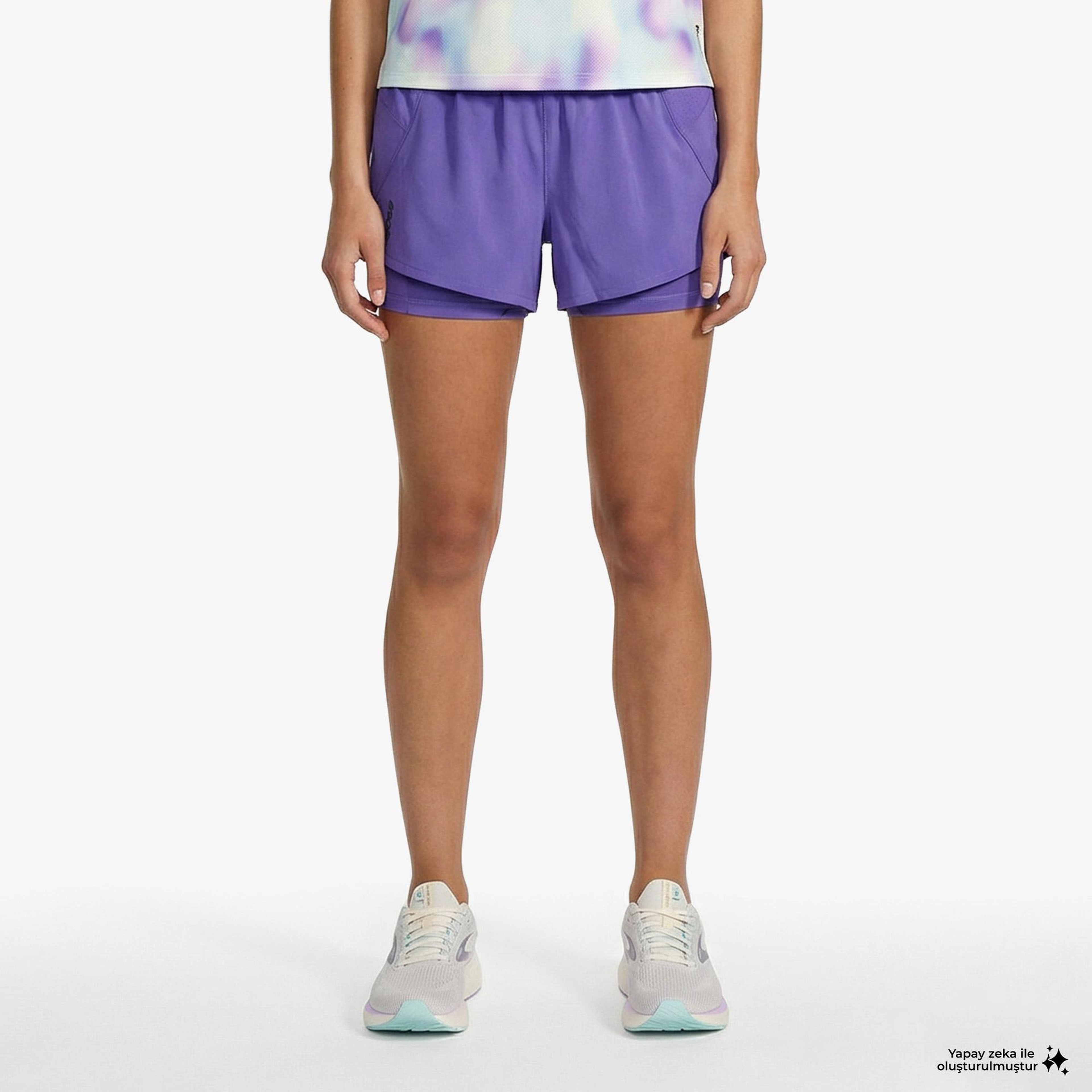 Brooks Dash 2-in-1 Kadın Mor Şort