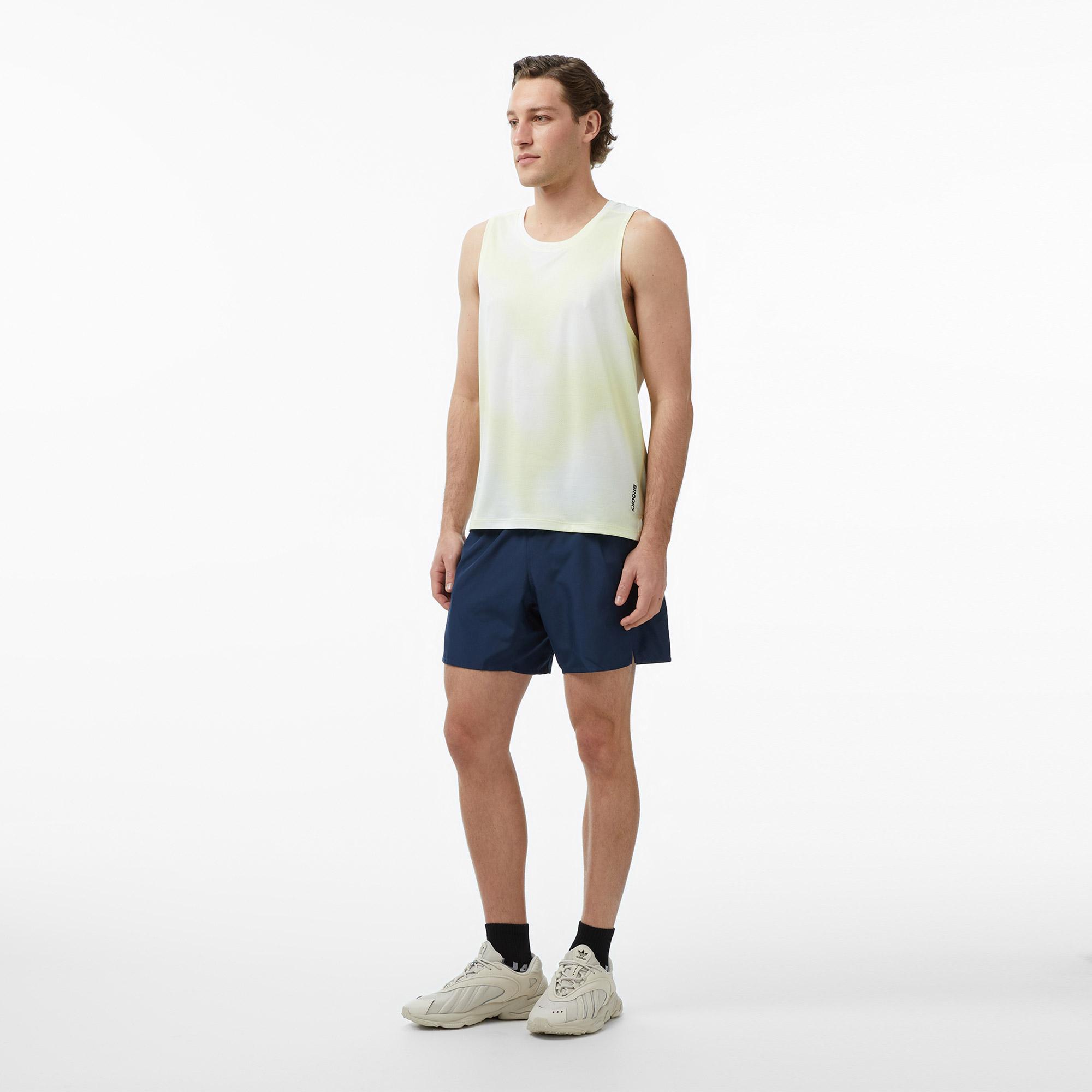Brooks Dash Singlet Printed Erkek Sarı Atlet