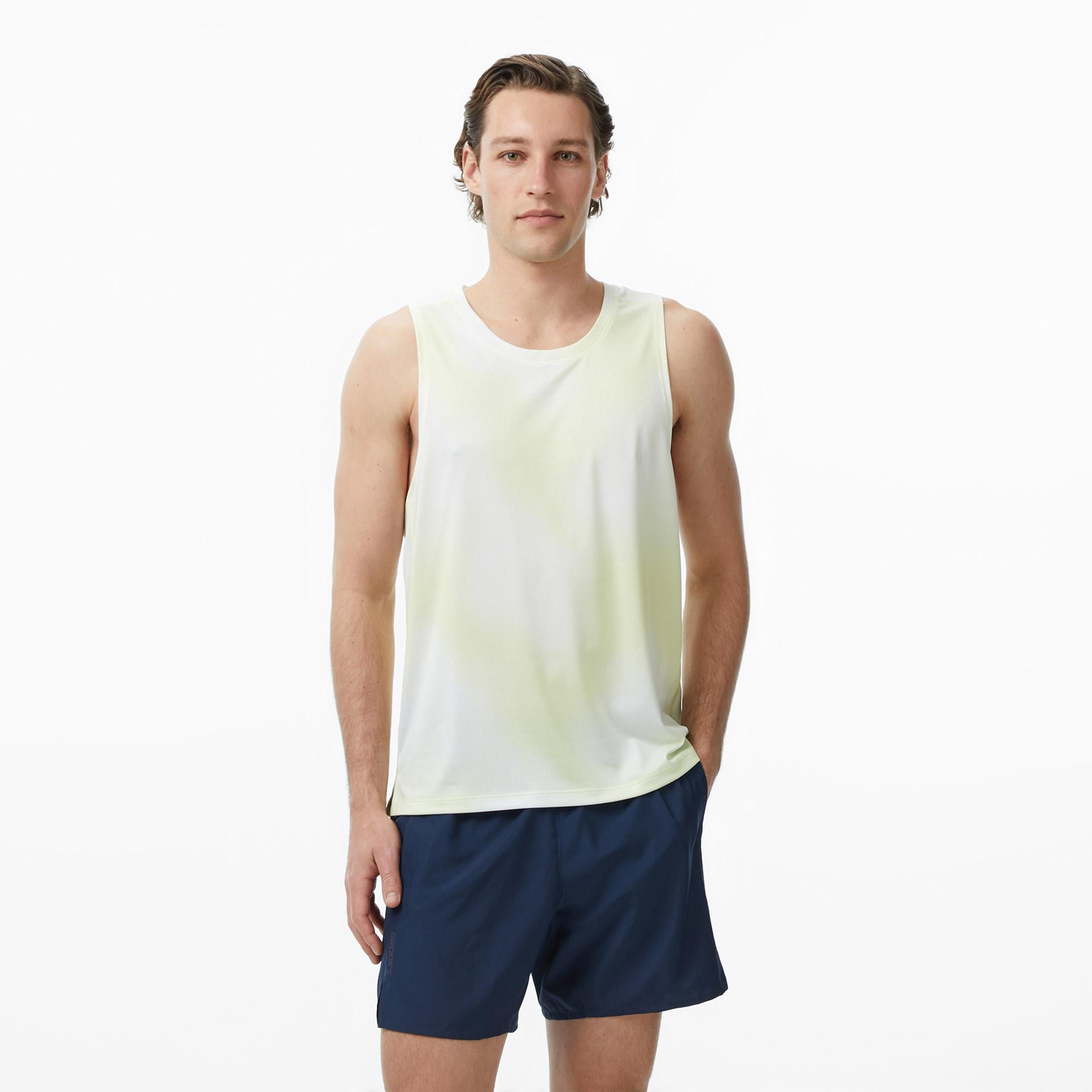Brooks Dash Singlet Printed Erkek Sarı Atlet