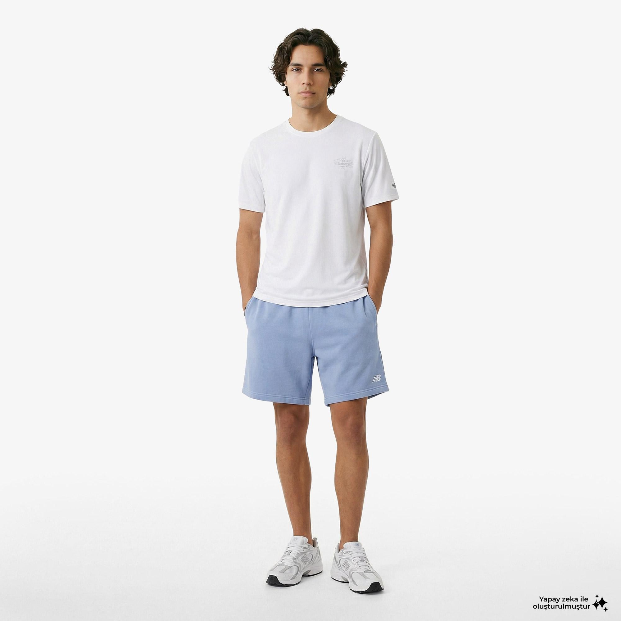 New Balance Reflective Poly Erkek Beyaz T-Shirt