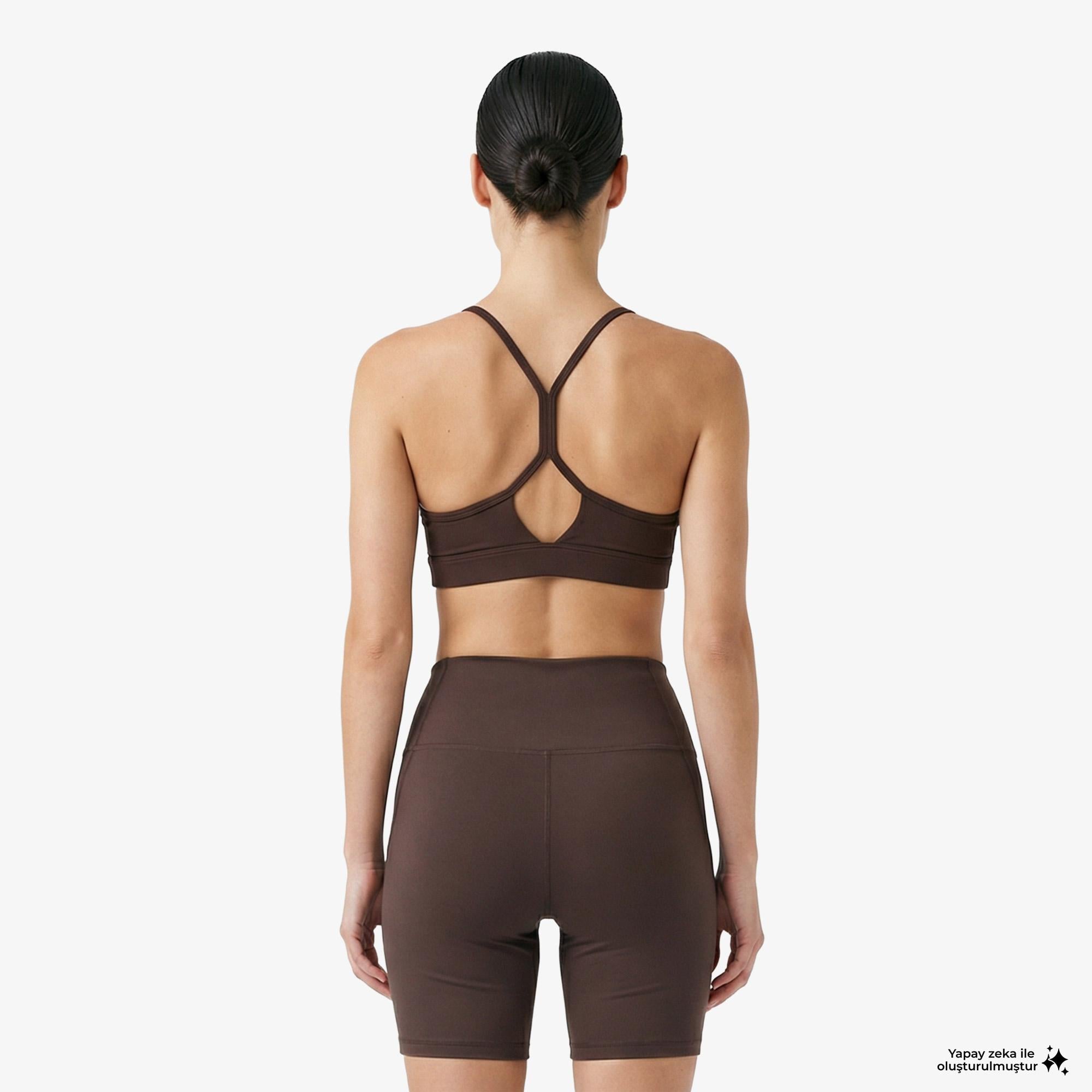 New Balance Essential Yoga Bra Kadın Kahverengi Bra