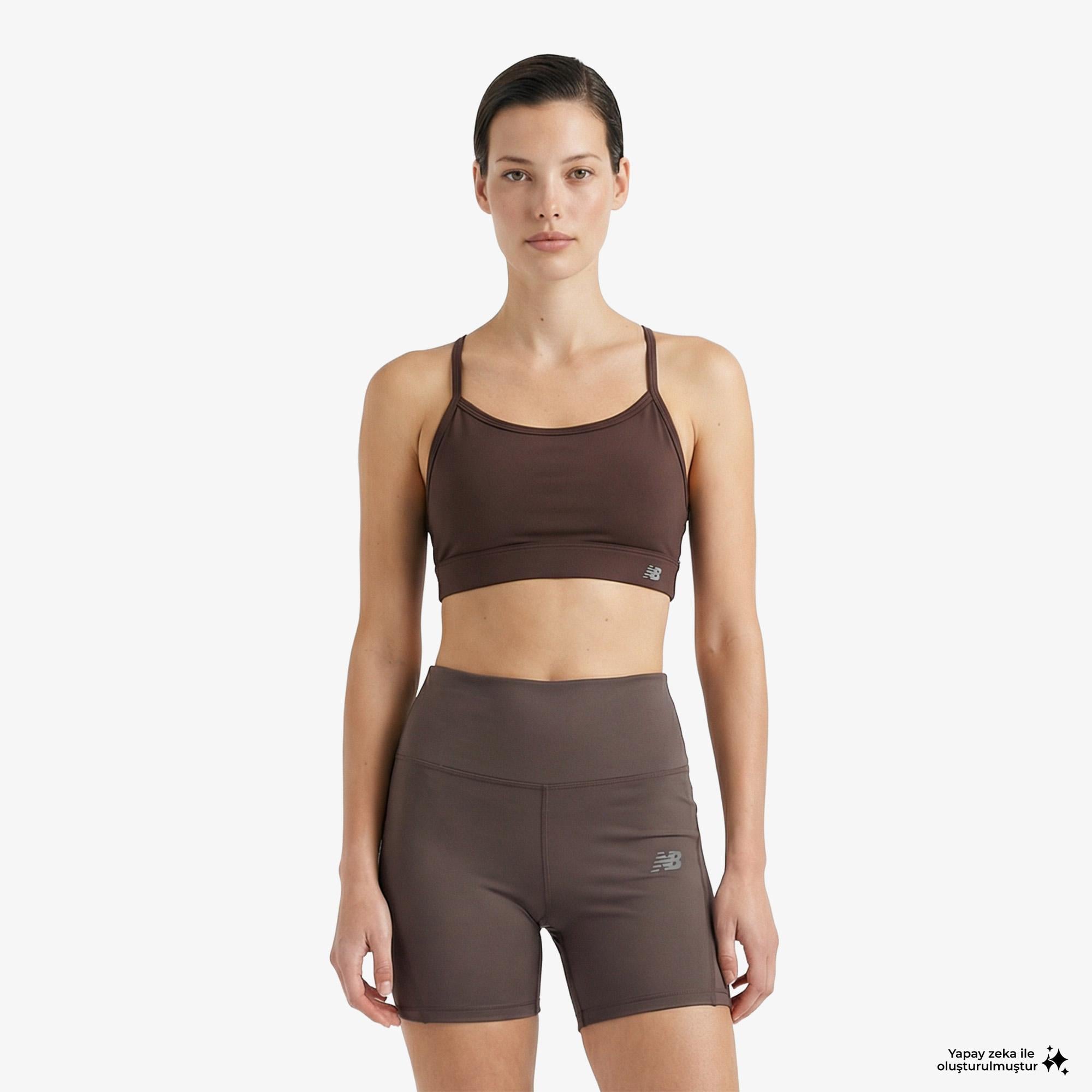New Balance Essential Yoga Bra Kadın Kahverengi Bra