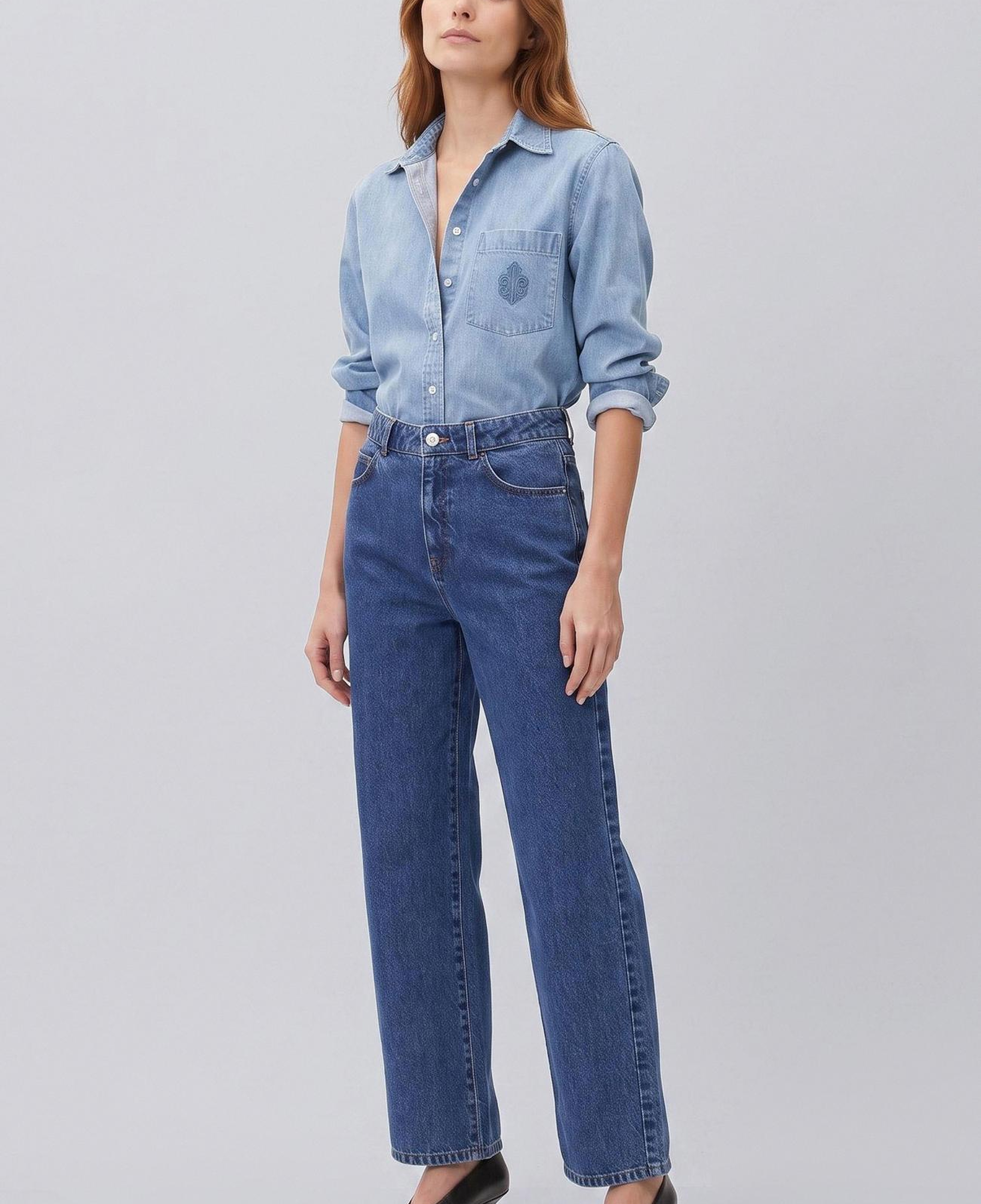 Network Kadın Açık İndigo Tencel Denim Gömlek