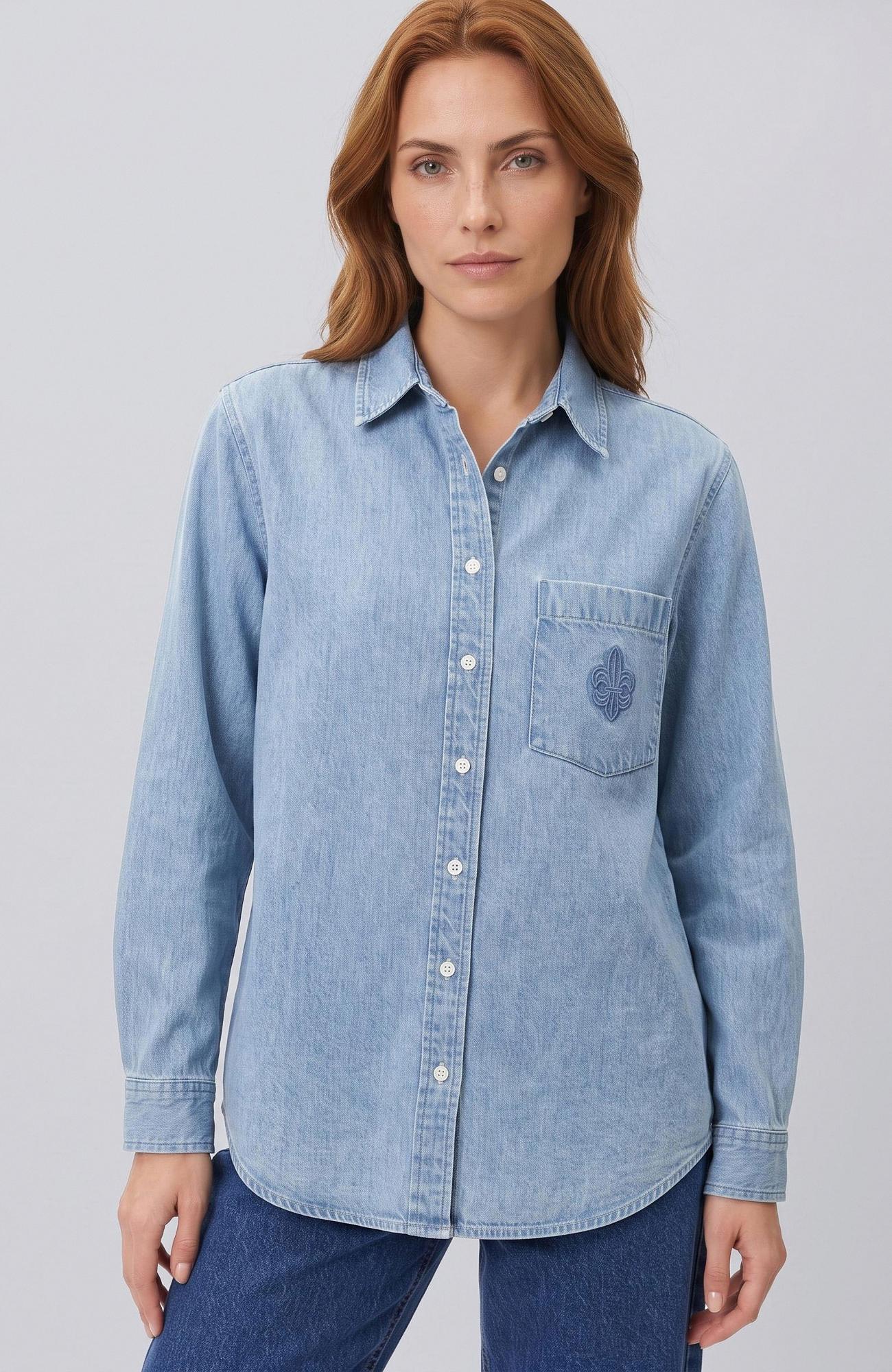 Network Kadın Açık İndigo Tencel Denim Gömlek