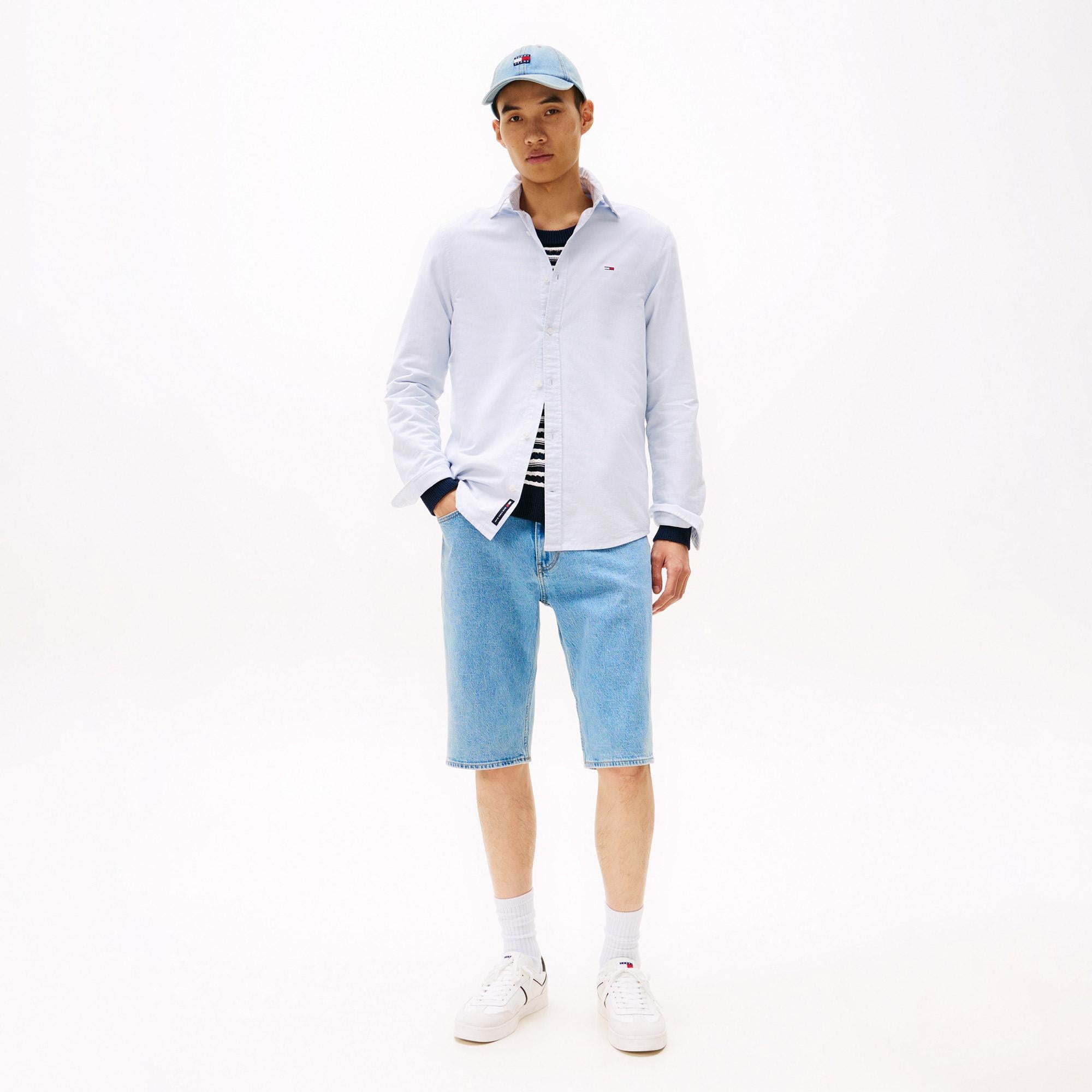 Tommy Hilfiger Oxford Erkek Mavi Gömlek