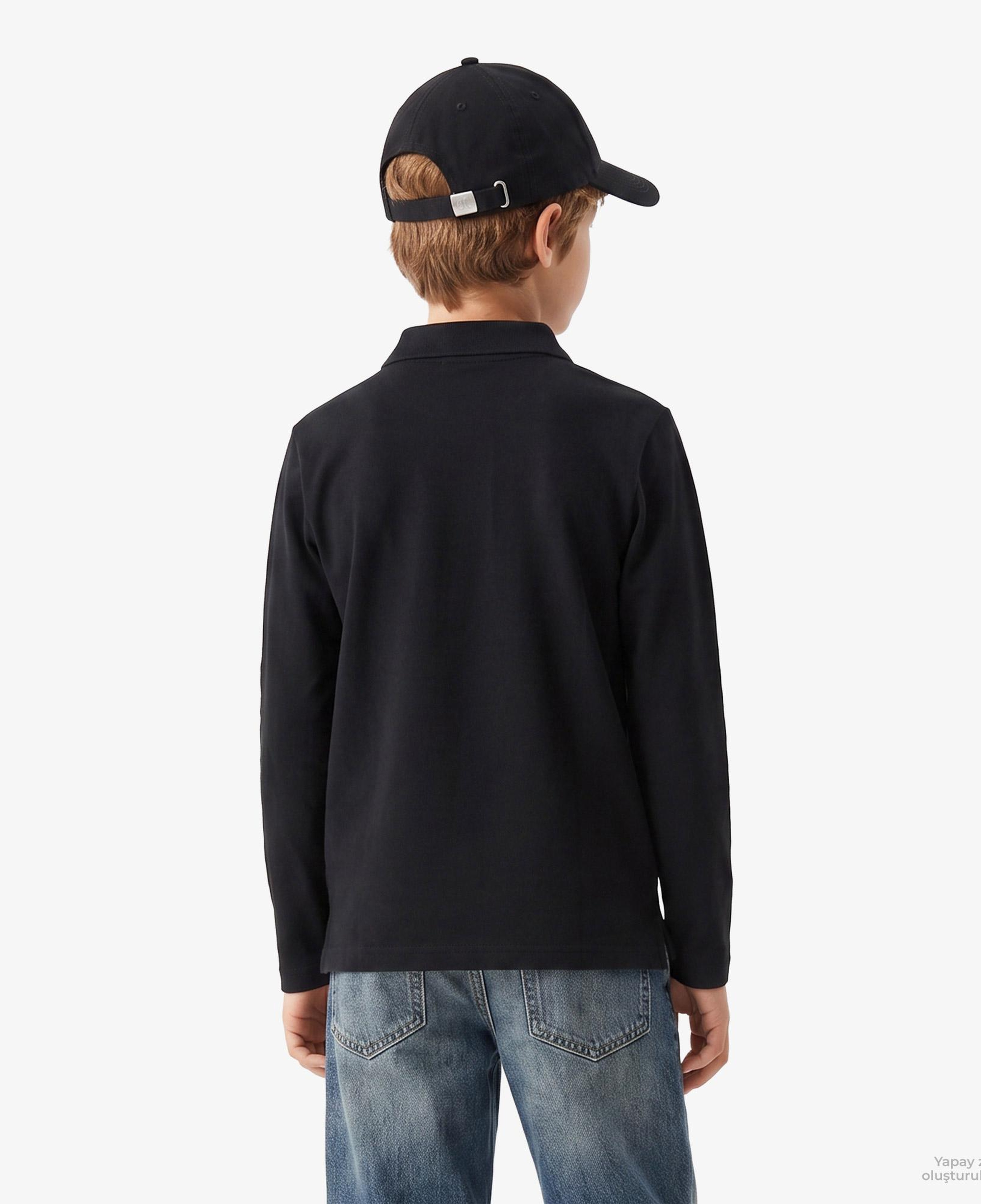 Calvin Klein Solid Pique Çocuk Siyah Polo