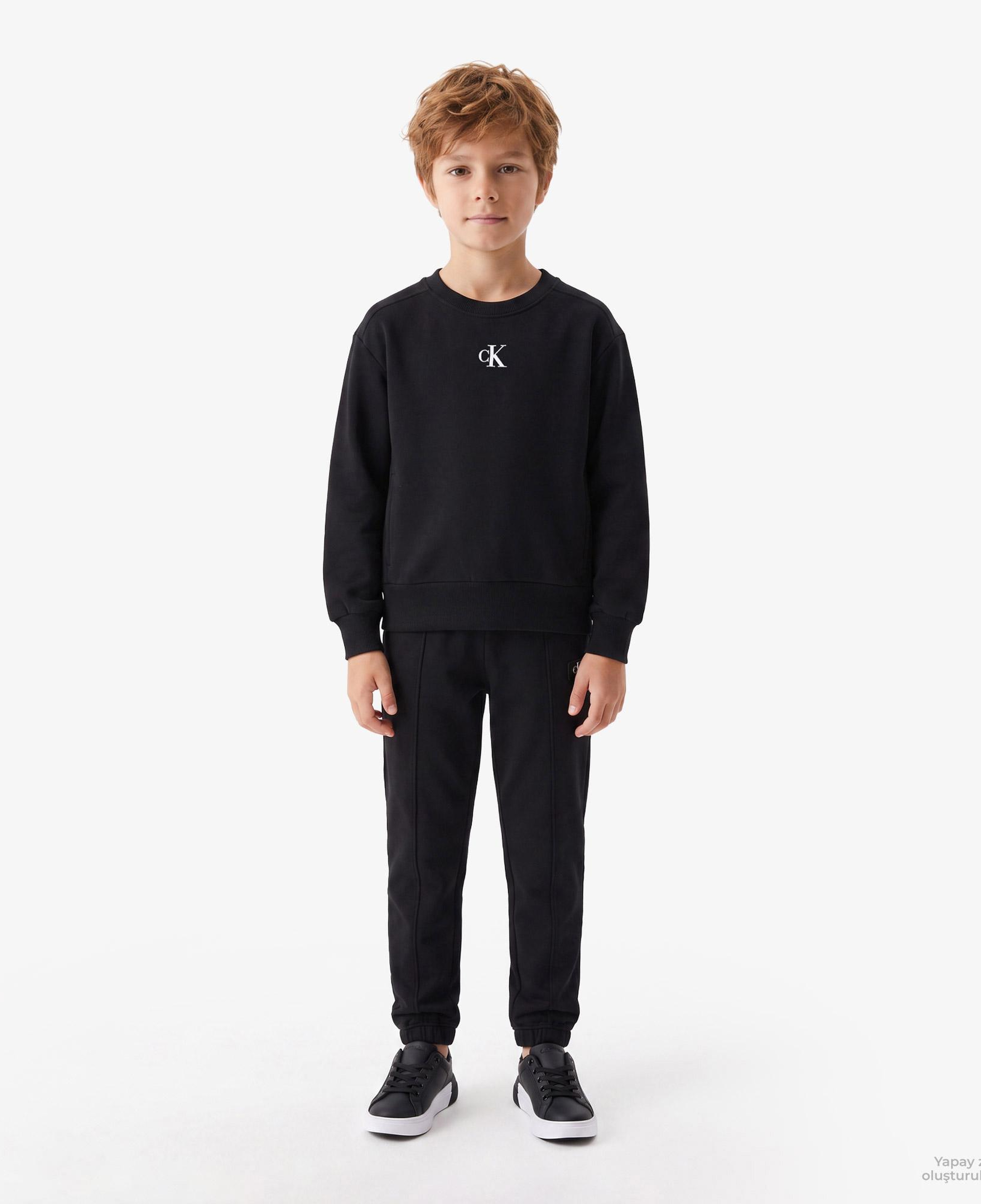 Calvin Klein Logo Fashion Çocuk Siyah Sweatshirt