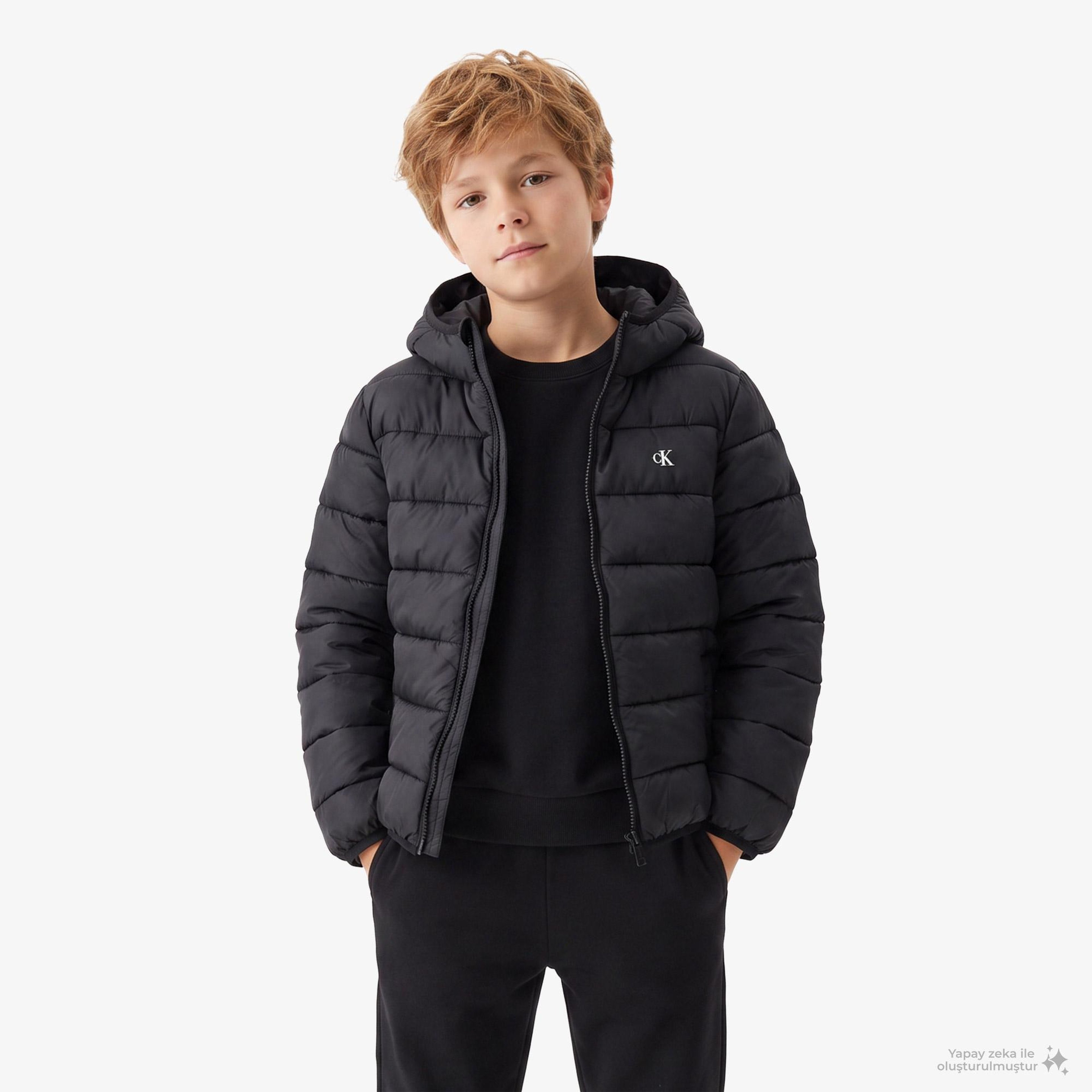 Calvin Klein Monogram Light Padded Çocuk Siyah Other Ceket