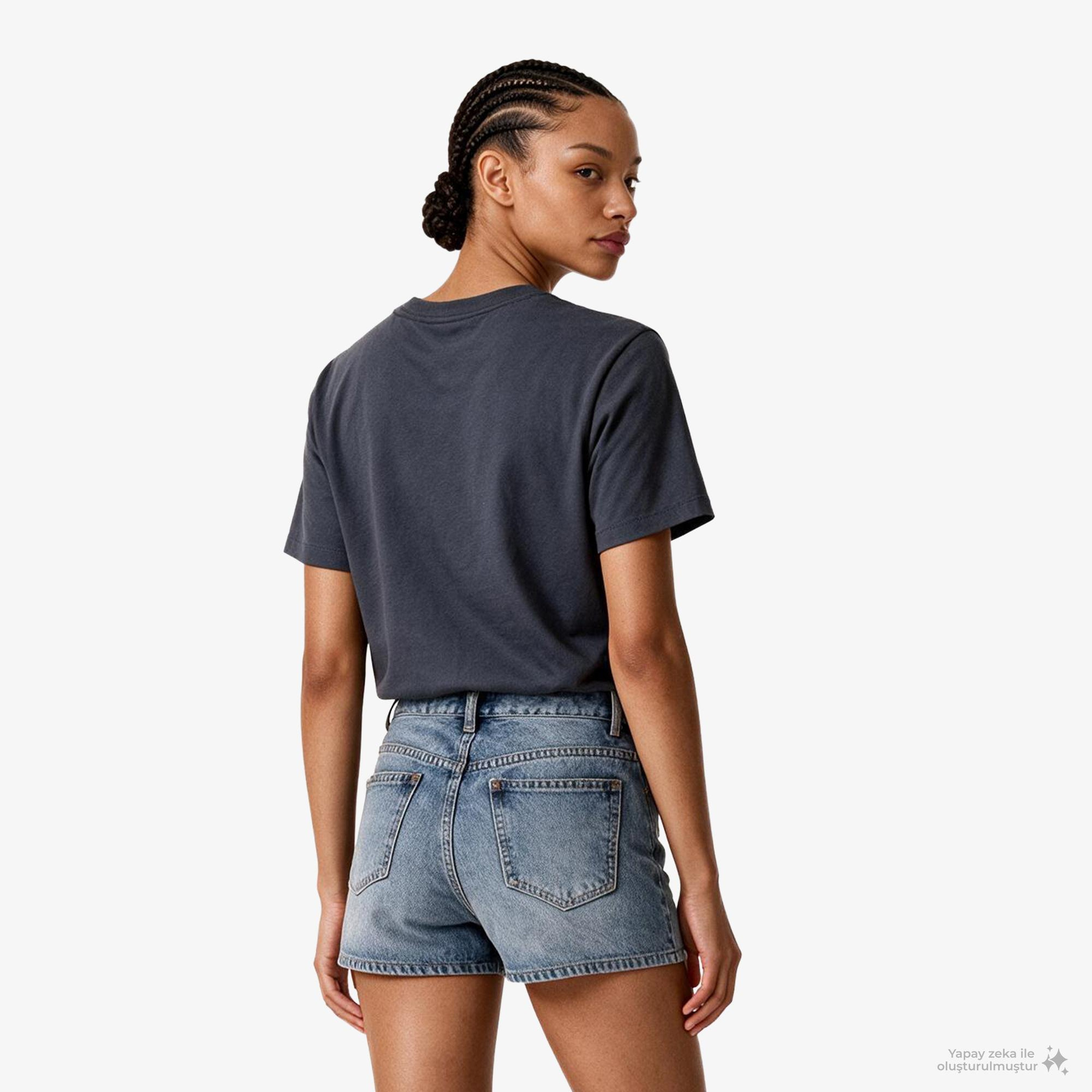 Calvin Klein Baby Terry Hero Monologo Kadın Mavi T-Shirt