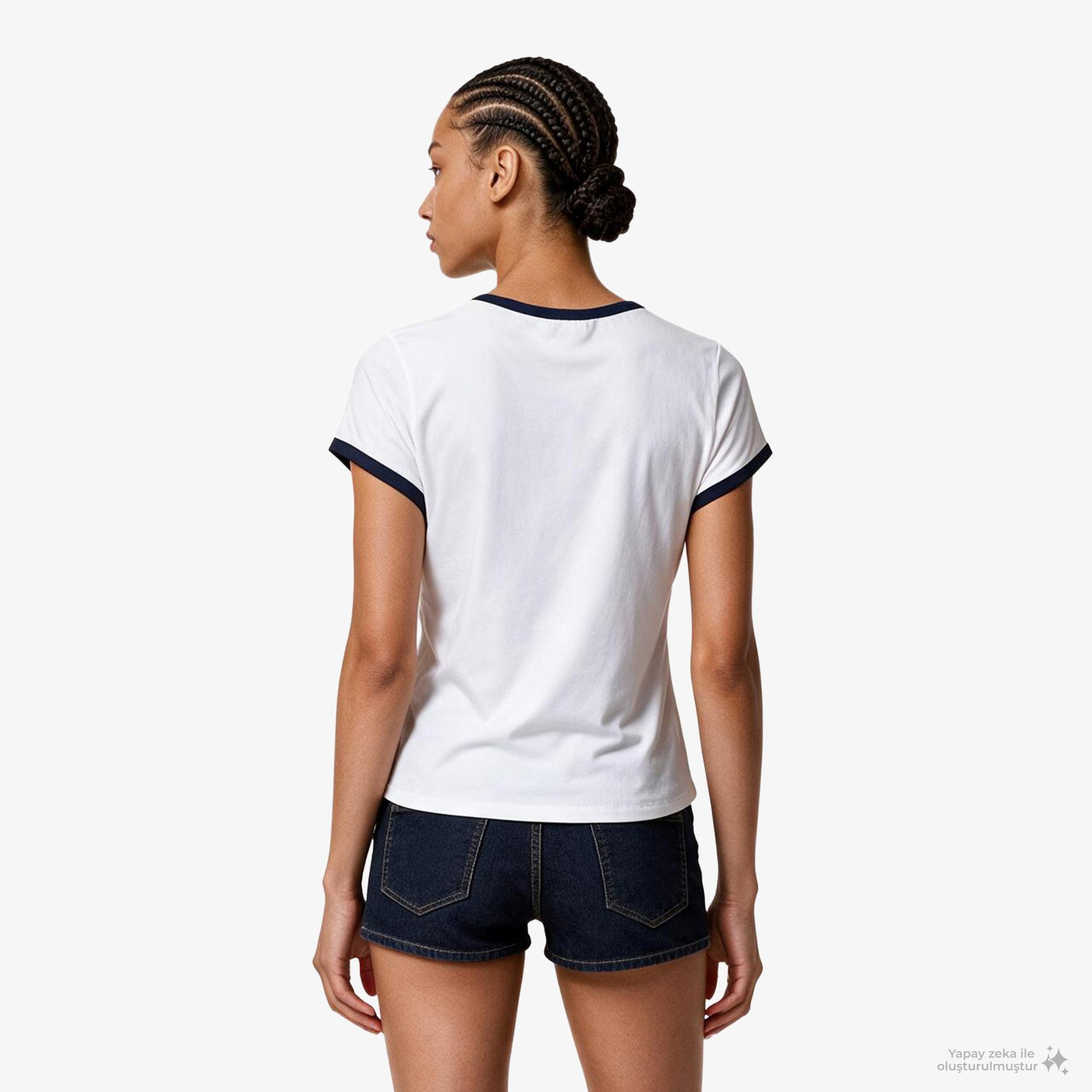 Calvin Klein Monologo Scoop Baby Kadın Beyaz T-Shirt