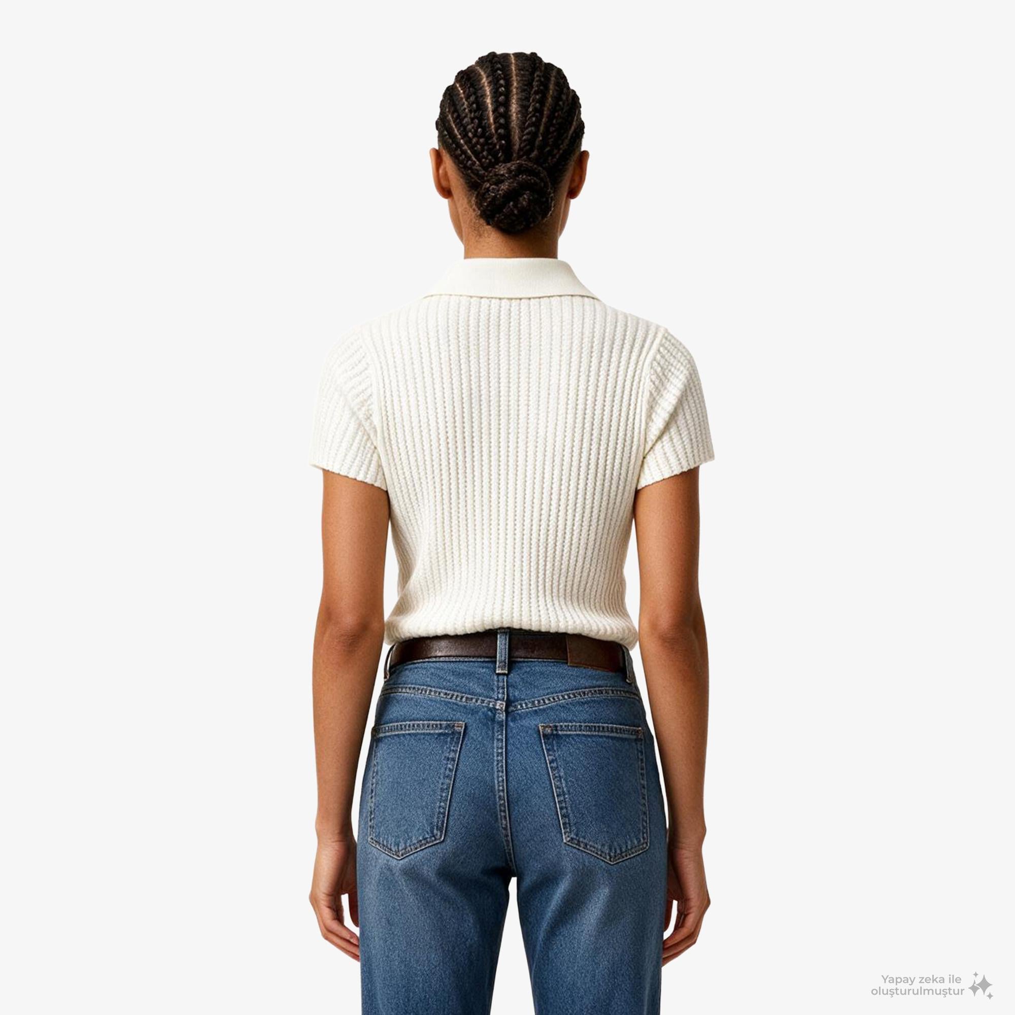 Calvin Klein Zıgzag Rib Zip Up Kadın Beyaz Triko