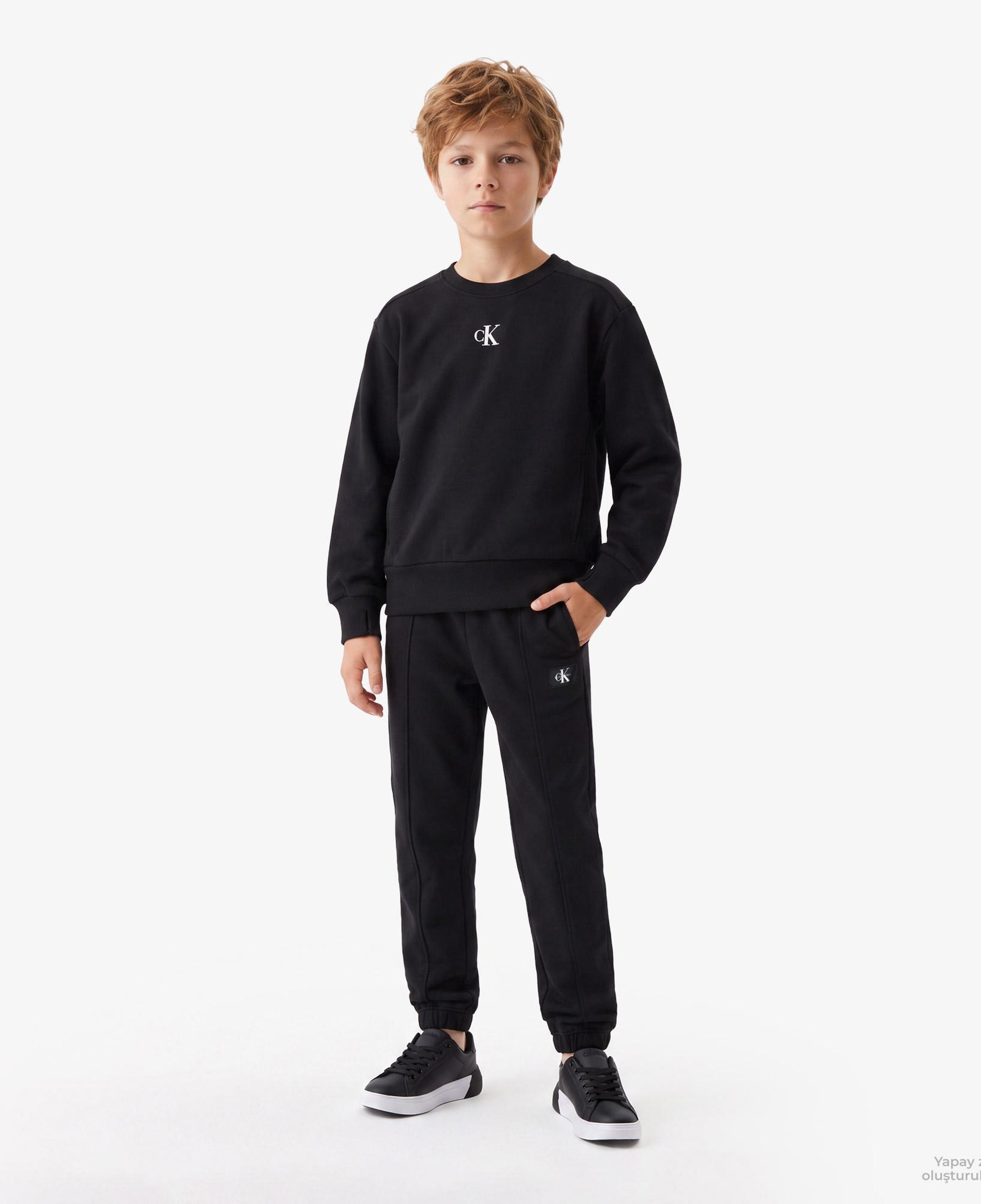 Calvin Klein Monologo Badge Çocuk Siyah Eşofman Altı