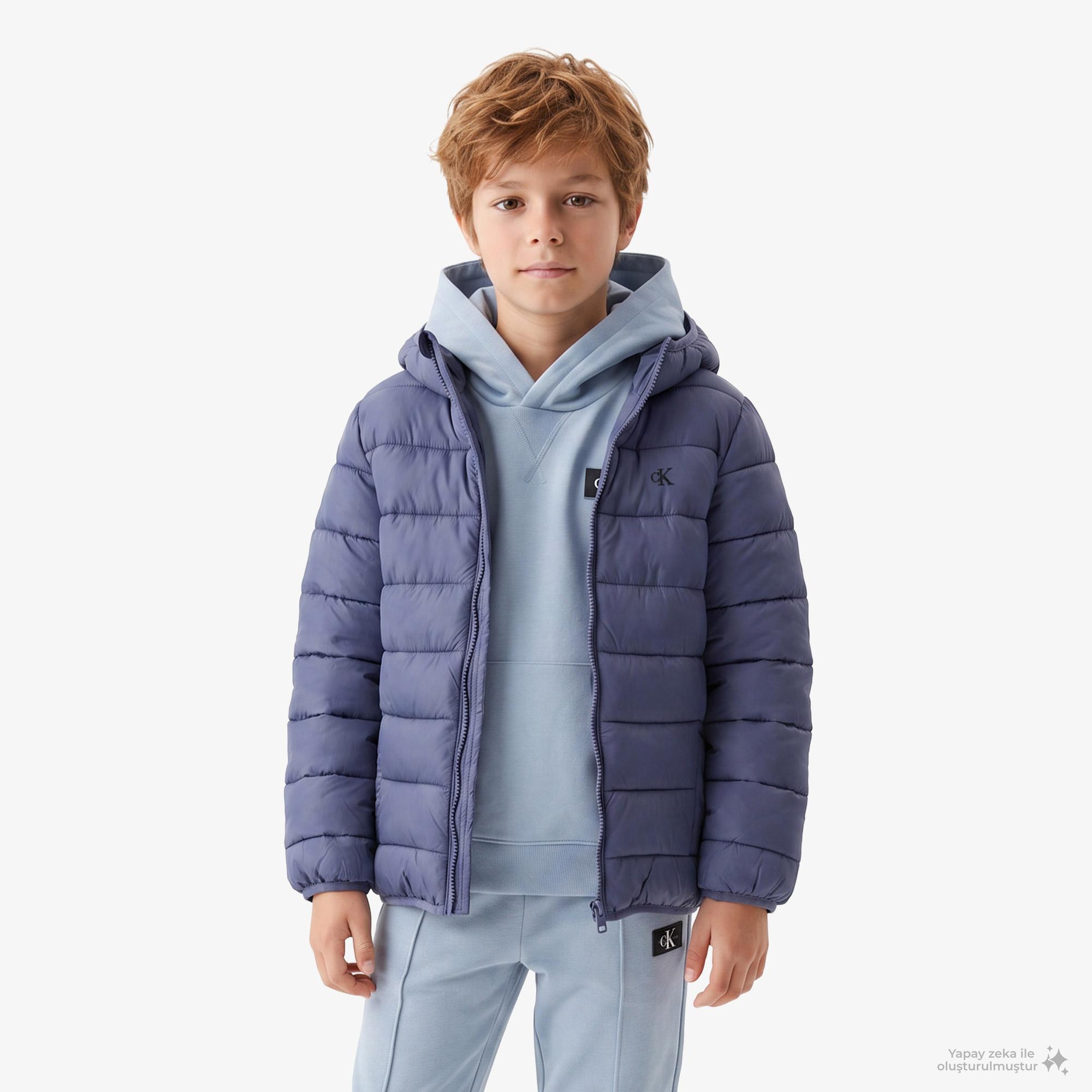 Calvin Klein Monogram Light Padded Çocuk Mavi Other Ceket