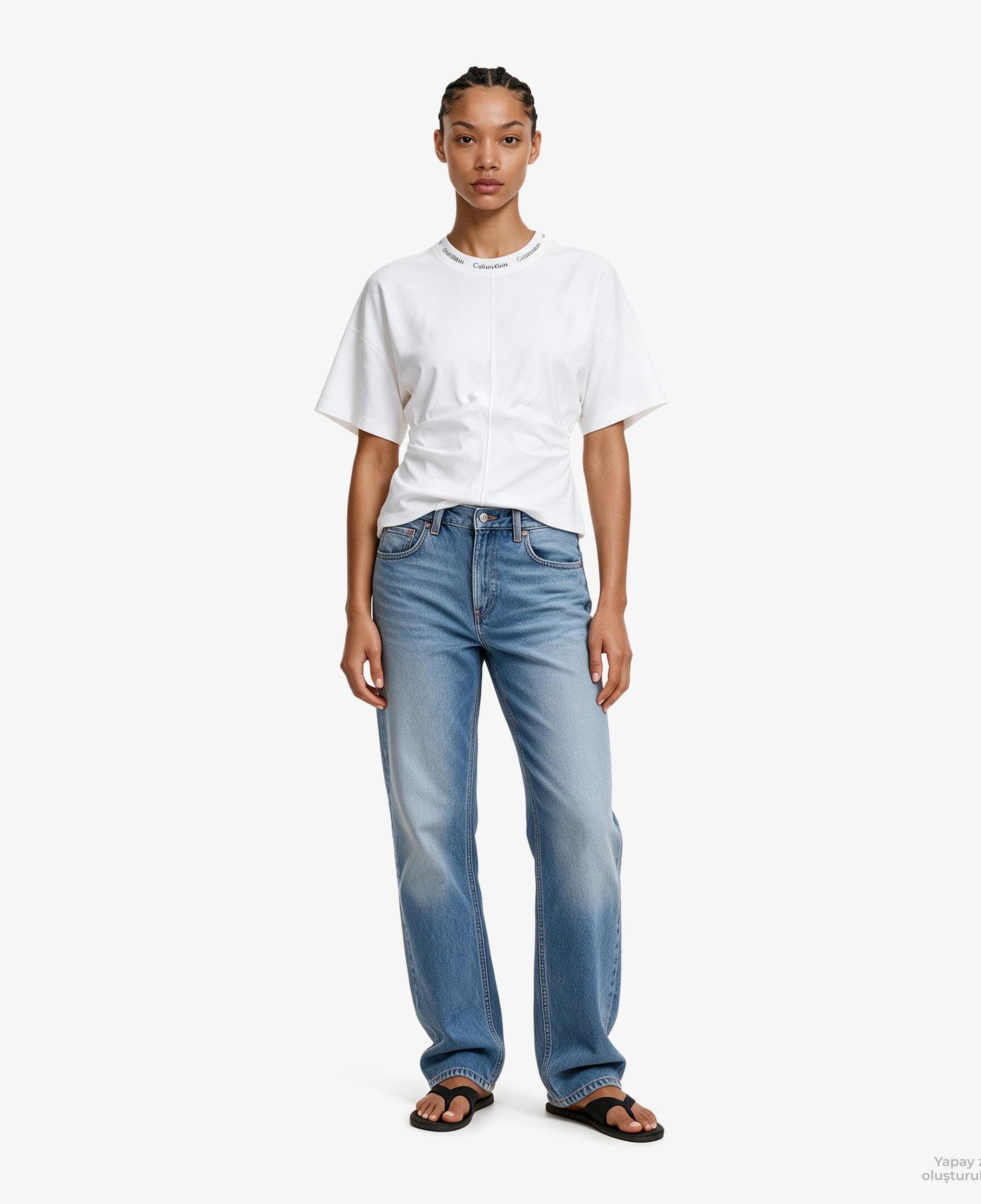 Calvin Klein 90S Straight Basset Blue Kadın Mavi Jean