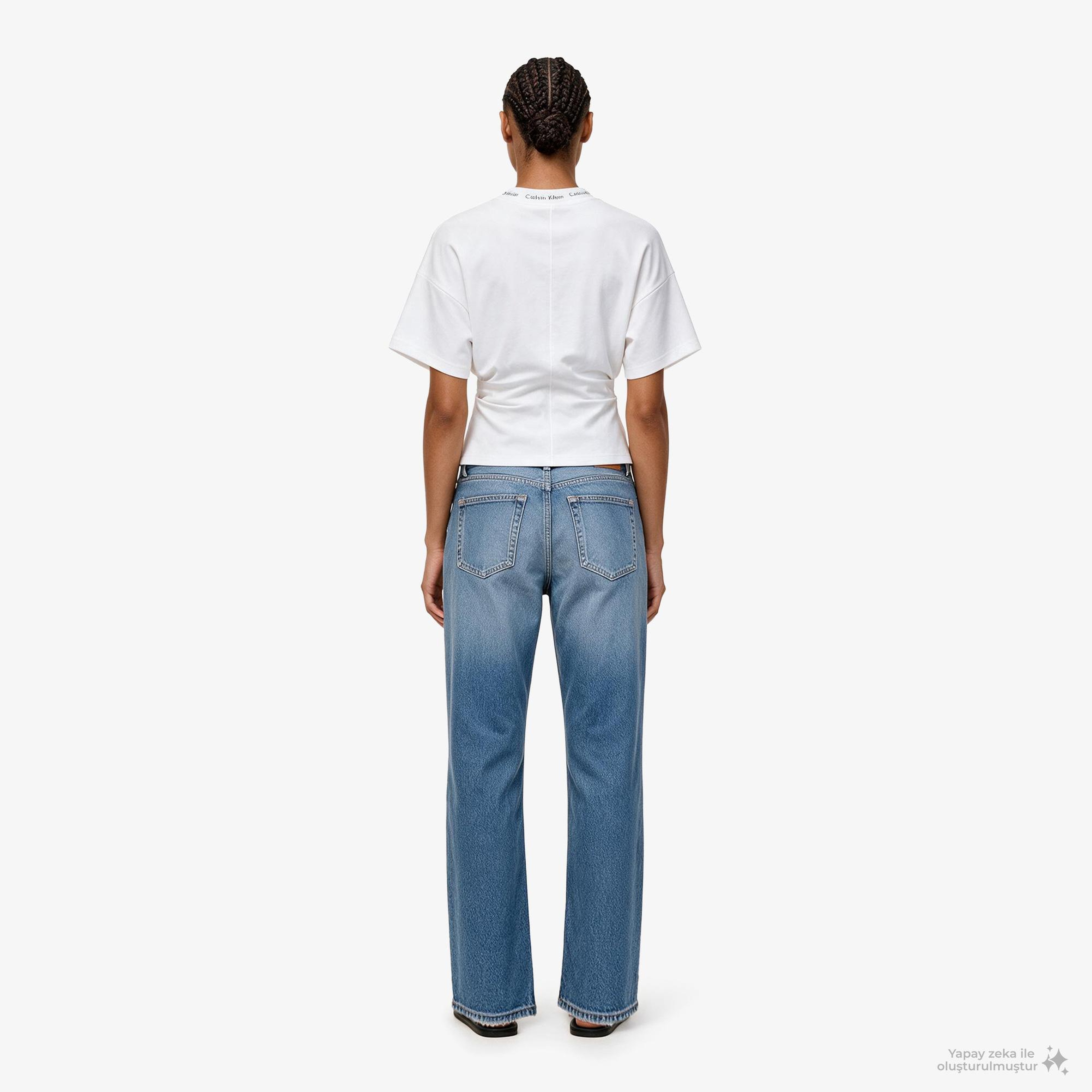 Calvin Klein 90S Straight Basset Blue Kadın Mavi Jean
