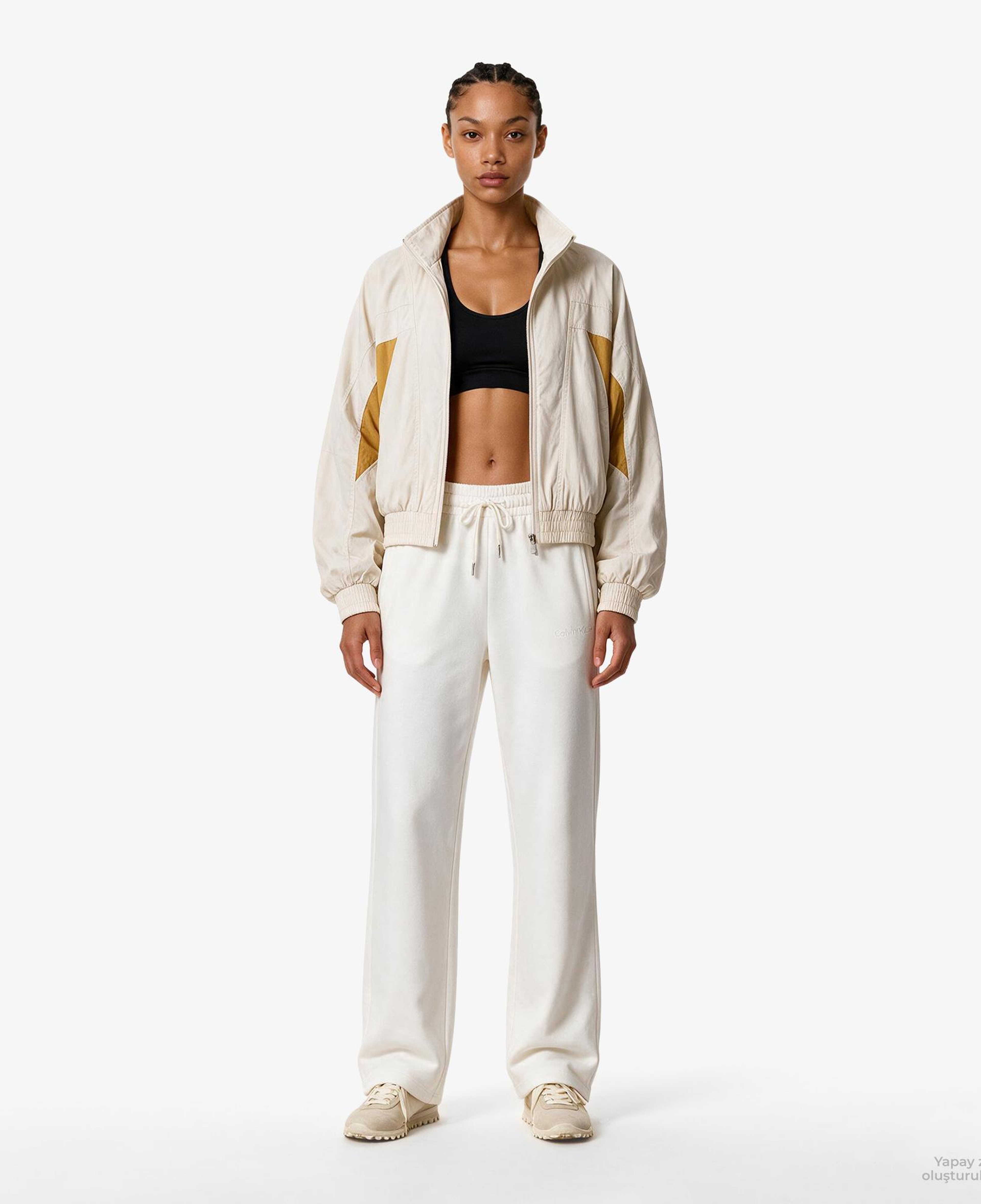 Calvin Klein French Terry Standard Logo Bottom Kadın Beyaz Eşofman Altı