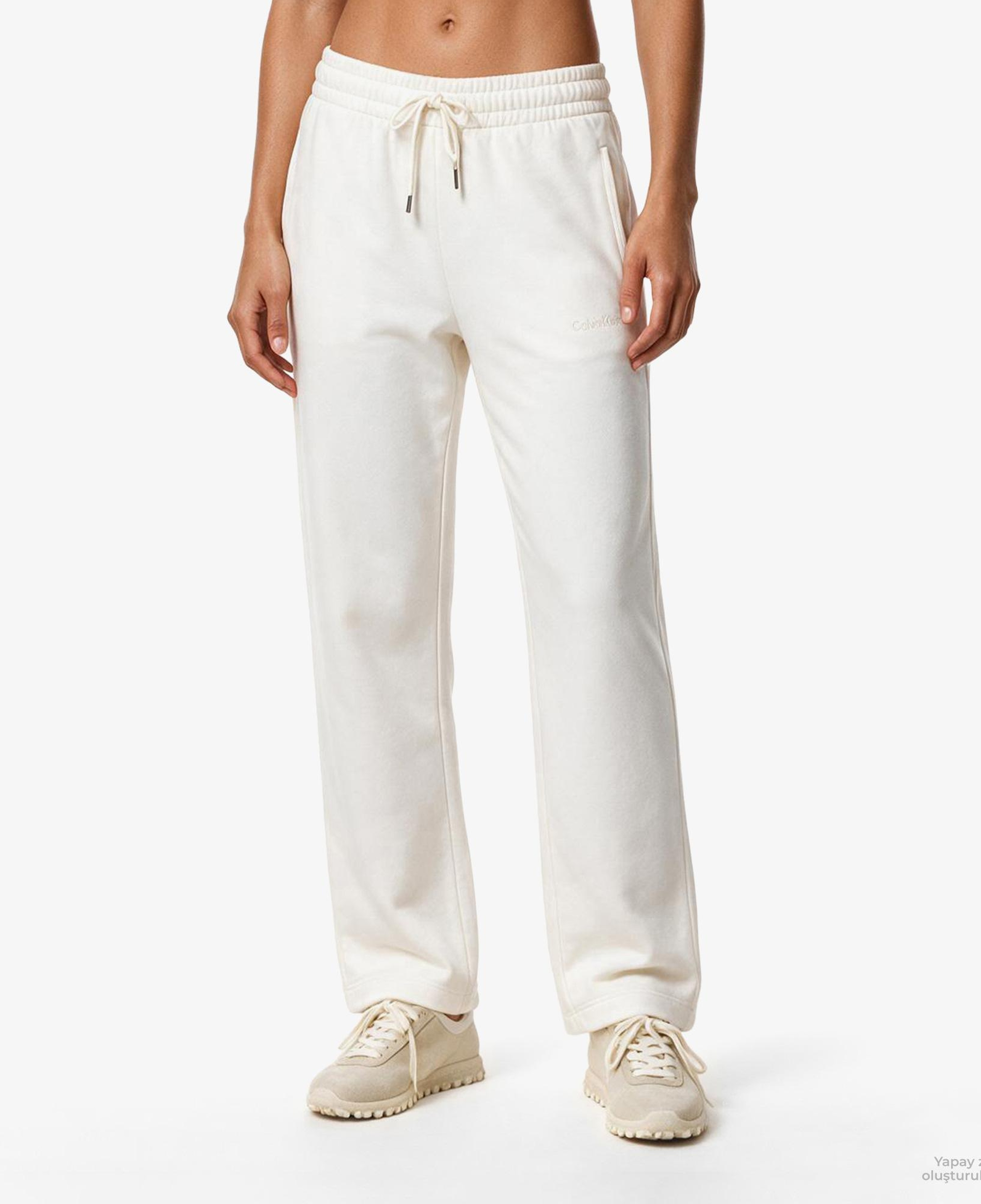Calvin Klein French Terry Standard Logo Bottom Kadın Beyaz Eşofman Altı