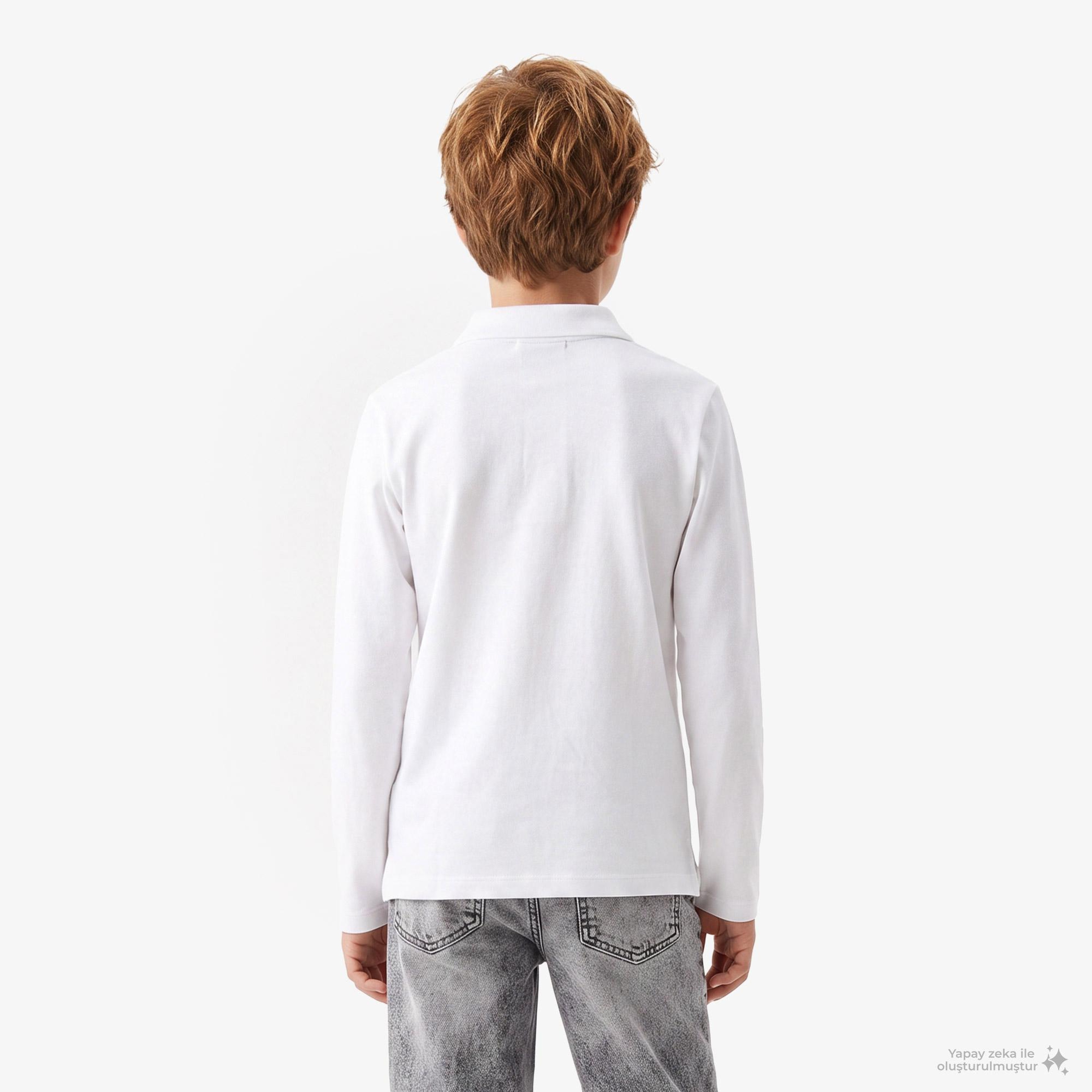 Calvin Klein Solid Pique Çocuk Beyaz Polo