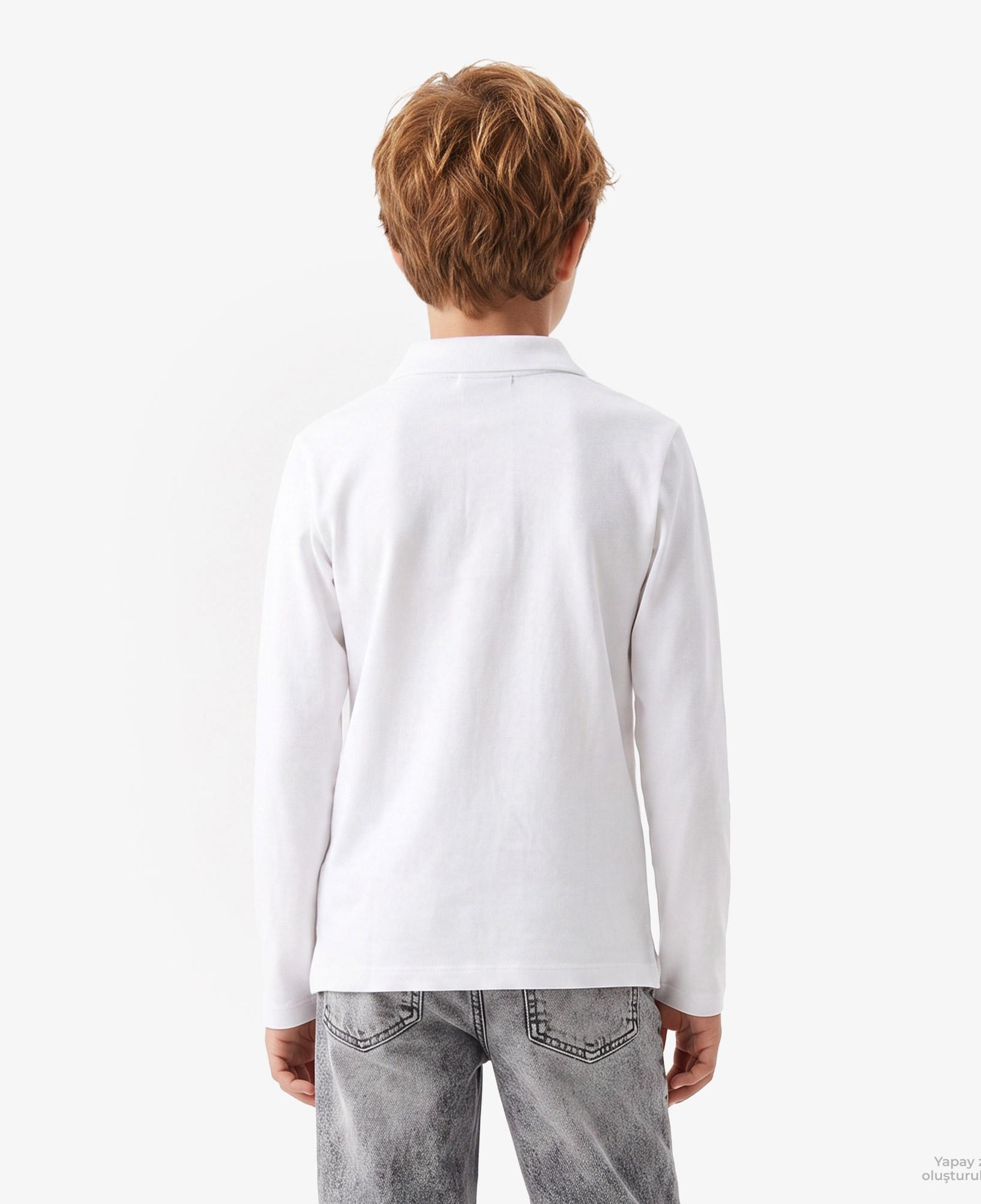 Calvin Klein Solid Pique Çocuk Beyaz Polo