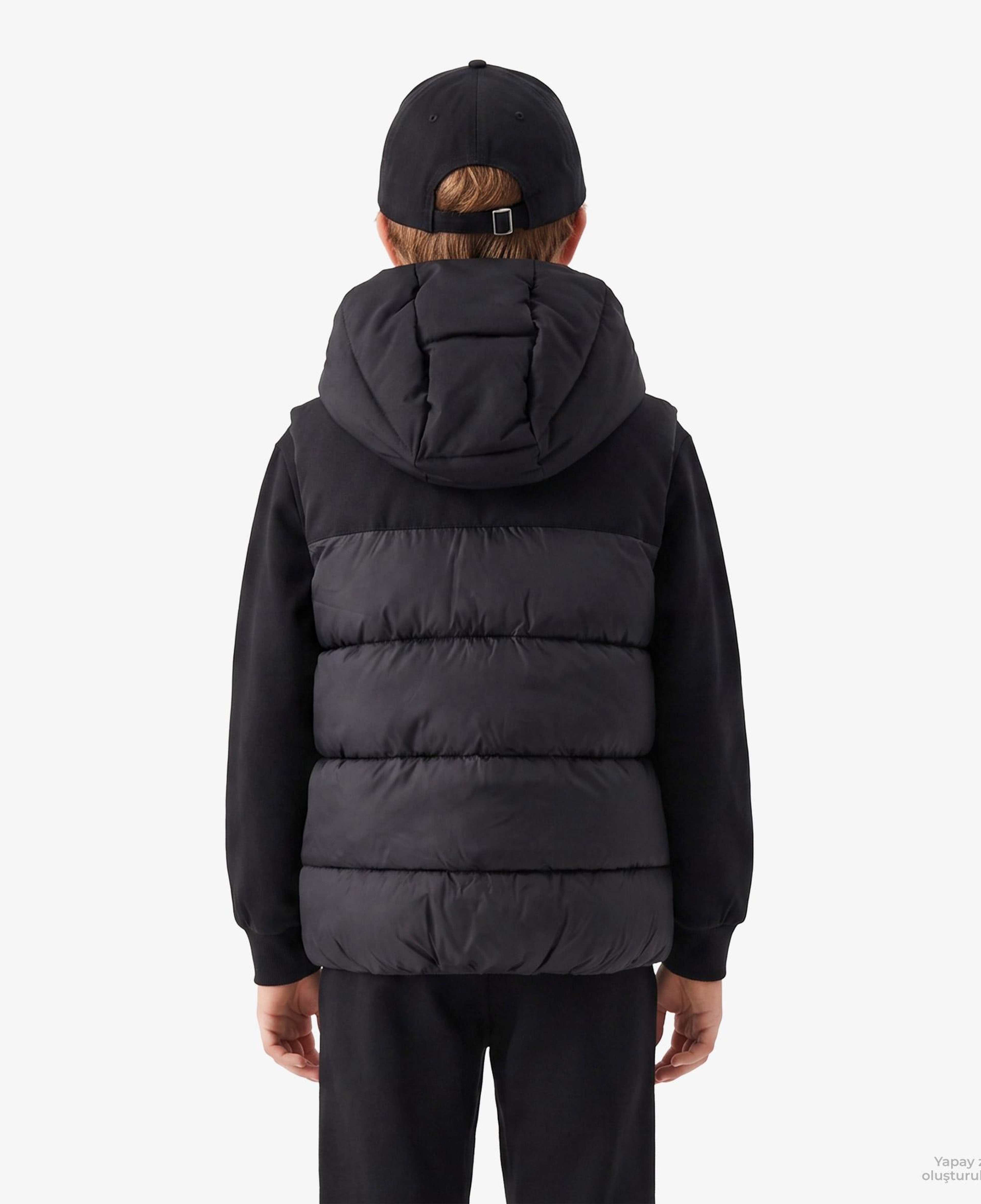 Calvin Klein Tonal Block Padded Çocuk Siyah Yelek