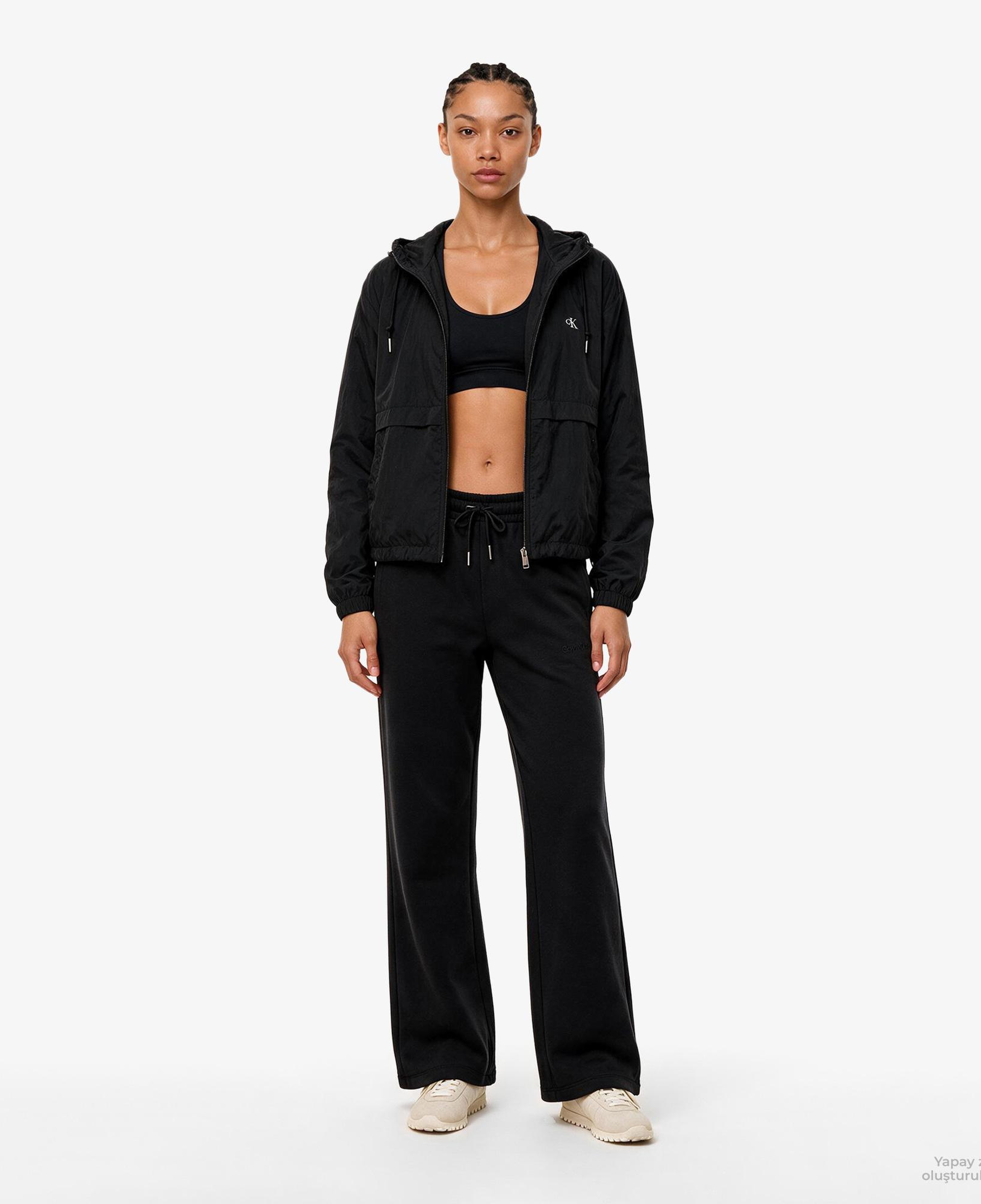 Calvin Klein French Terry Standard Logo Bottom Kadın Siyah Eşofman Altı