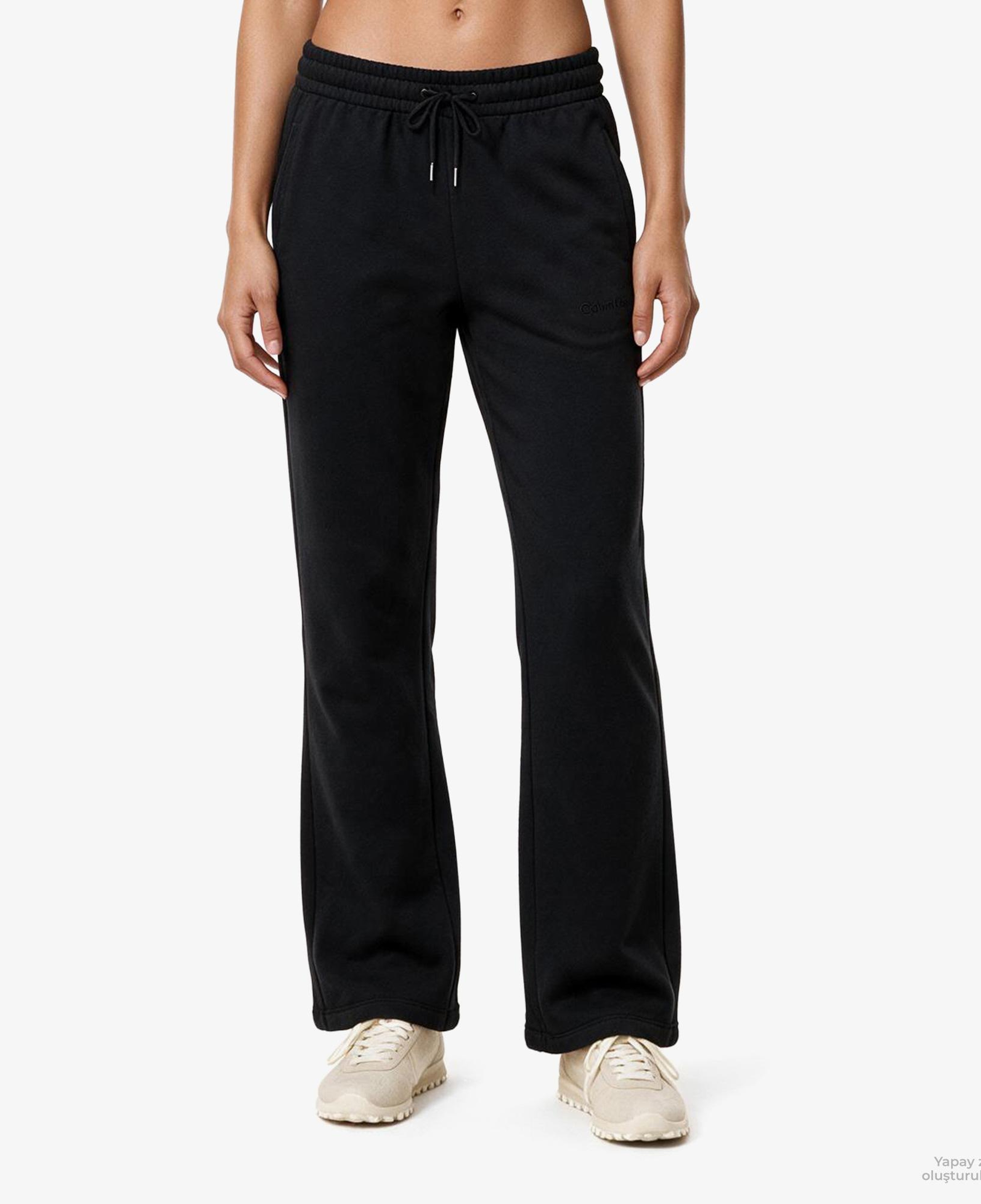 Calvin Klein French Terry Standard Logo Bottom Kadın Siyah Eşofman Altı